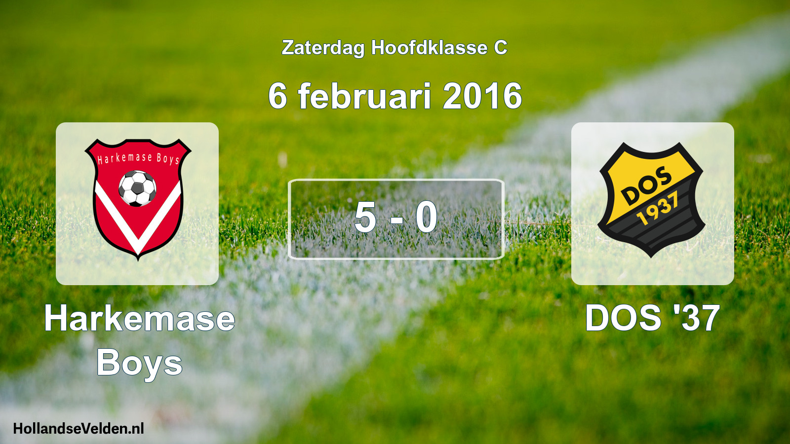 Total number of matches played: Harkemase Boys - DOS '37 5 - 0 (6 February 2016)