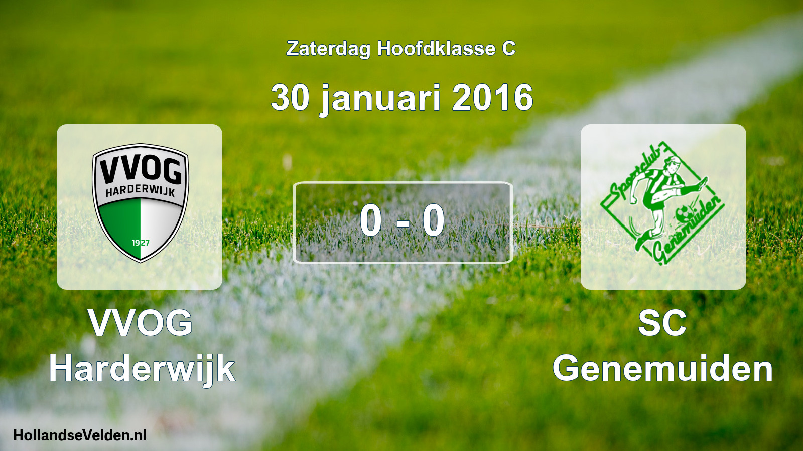 Total number of matches played: VVOG Harderwijk - SC Genemuiden 0 - 0 (30 January 2016)