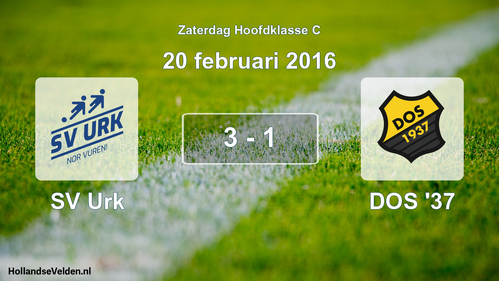 Total number of matches played: SV Urk - DOS '37 3 - 1 (20 February 2016)