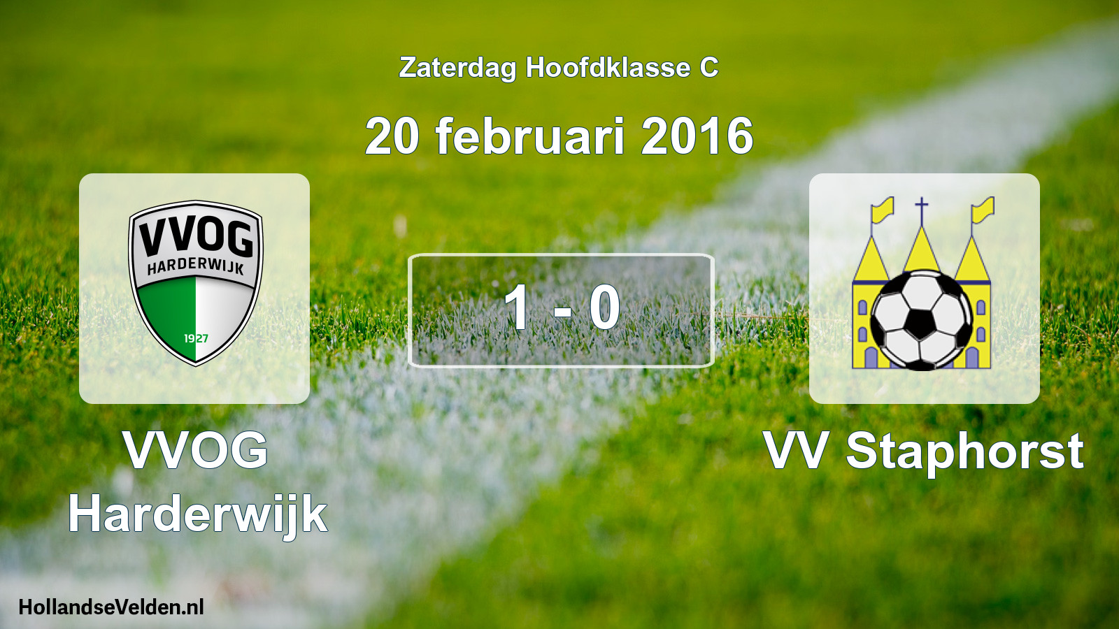 Total number of matches played: VVOG Harderwijk - VV Staphorst 1 - 0 (20 February 2016)