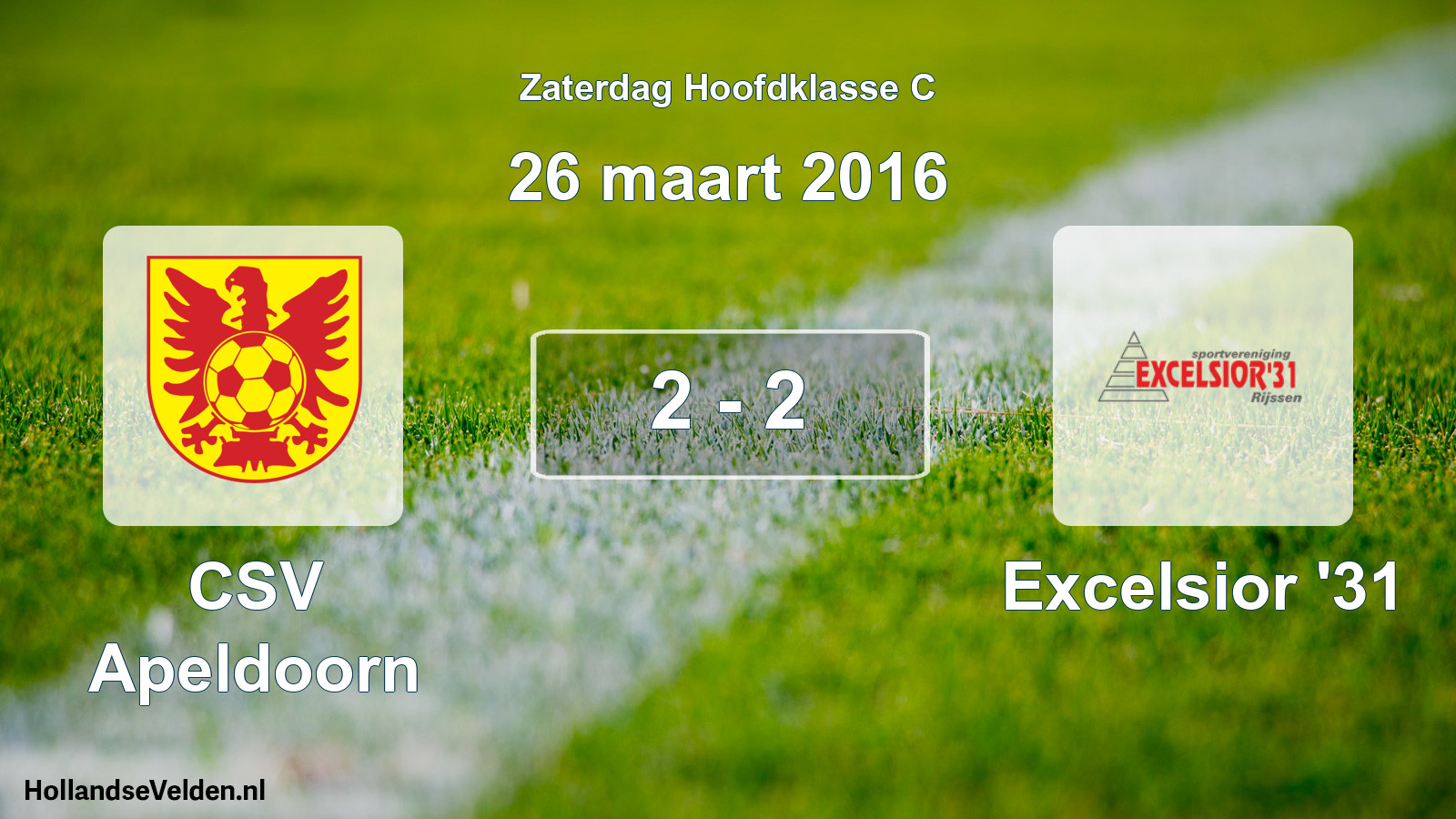 Total number of matches played: CSV Apeldoorn - Excelsior '31 2 - 2 (26 March 2016)