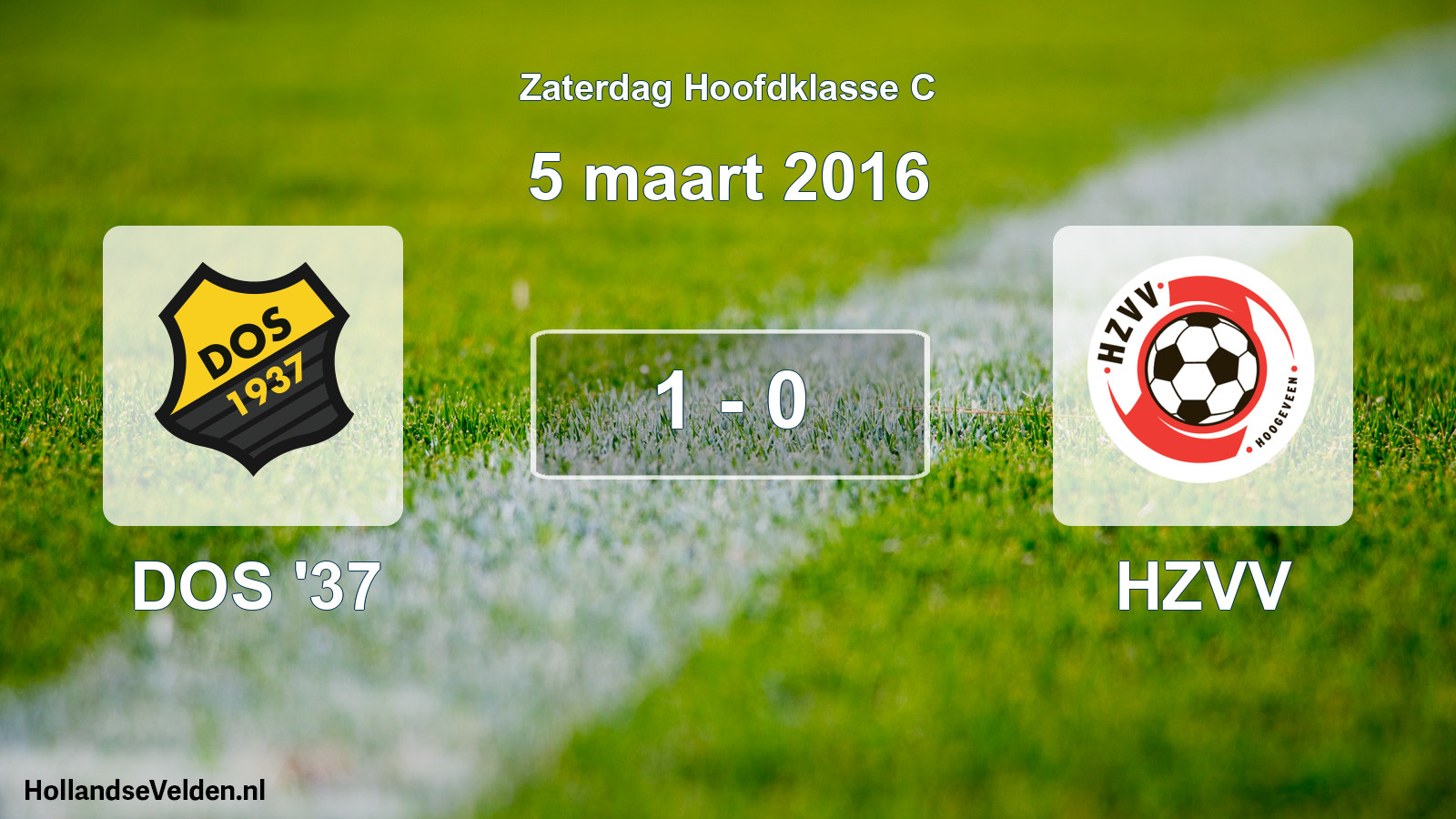 Total number of matches played: DOS '37 - HZVV 1 - 0 (5 March 2016)