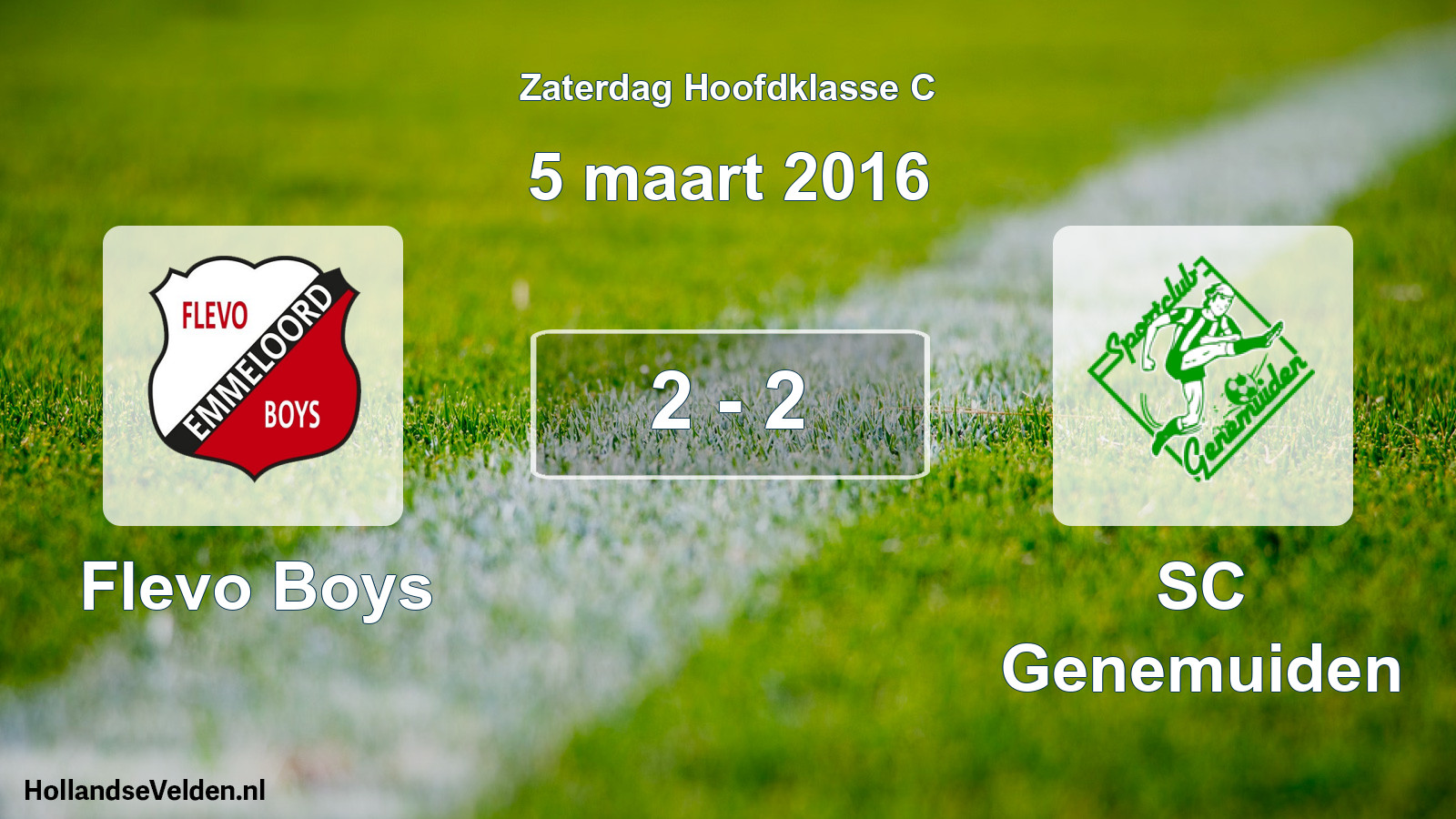Total number of matches played: Flevo Boys - SC Genemuiden 2 - 2 (5 March 2016)