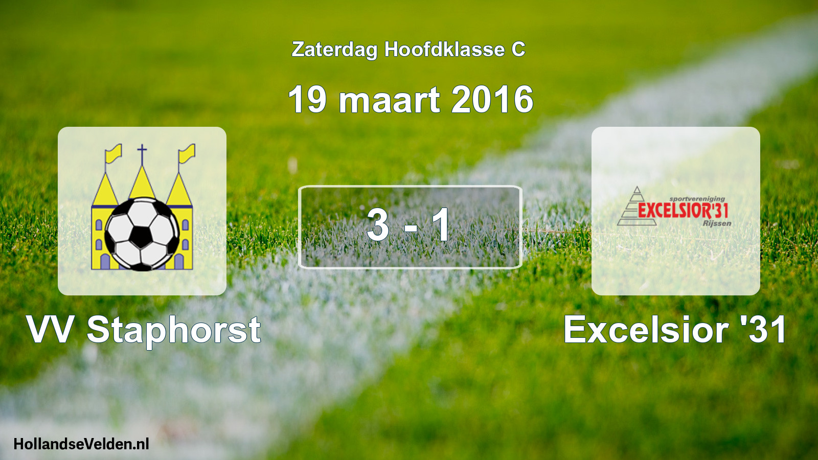 Total number of matches played: VV Staphorst - Excelsior '31 3 - 1 (19 March 2016)