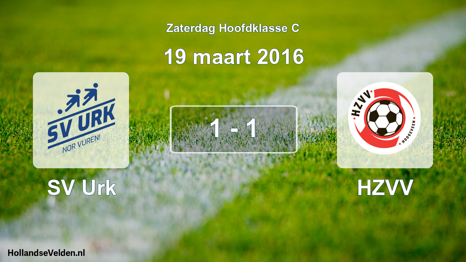 Total number of matches played: SV Urk - HZVV 1 - 1 (19 March 2016)
