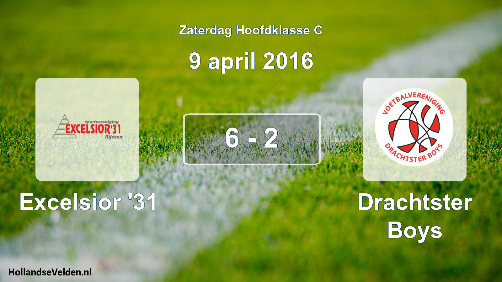 Total number of matches played: Excelsior '31 - Drachtster Boys 6 - 2 (9 April 2016)