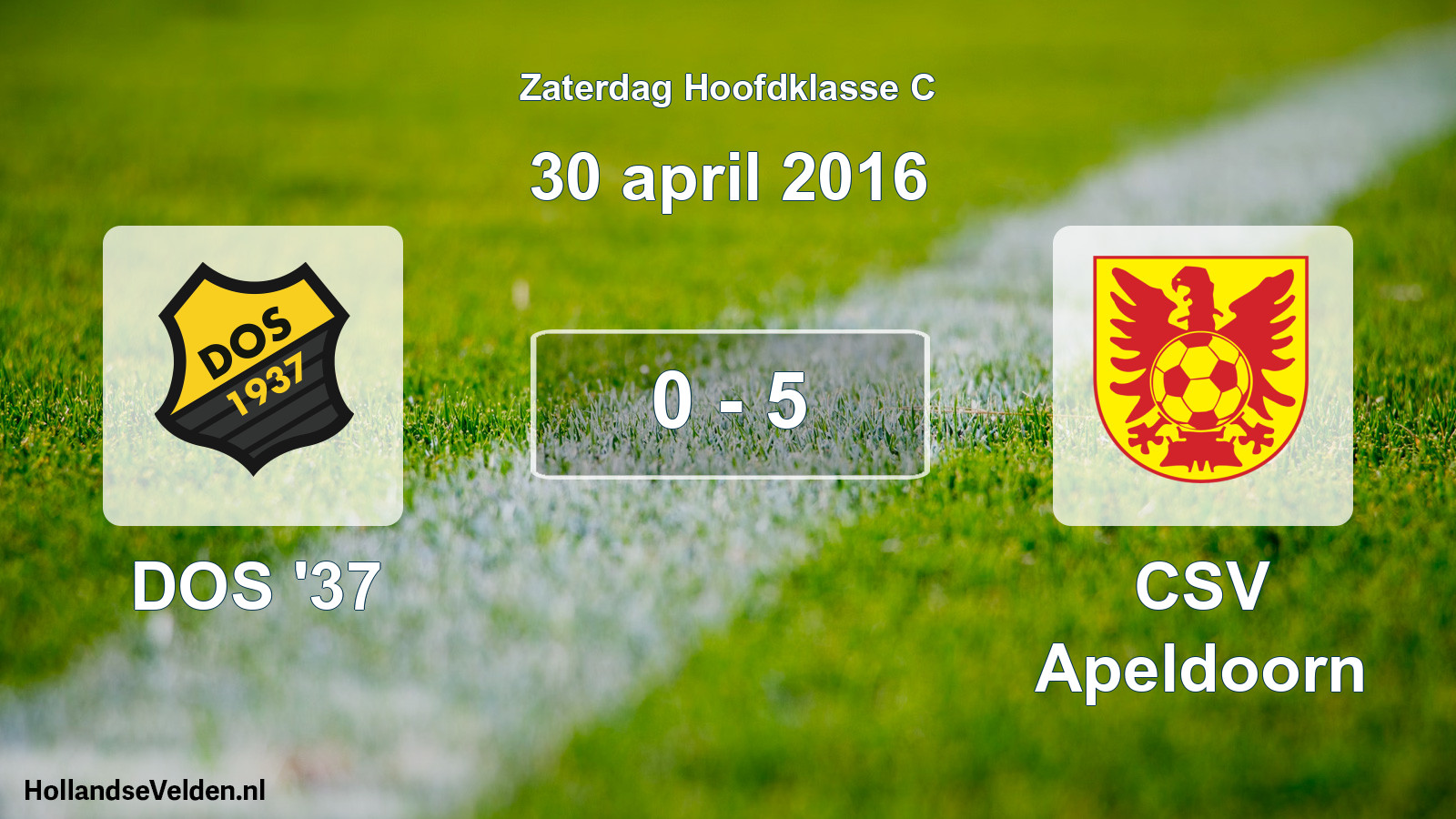 Total number of matches played: DOS '37 - CSV Apeldoorn 0 - 5 (30 April 2016)
