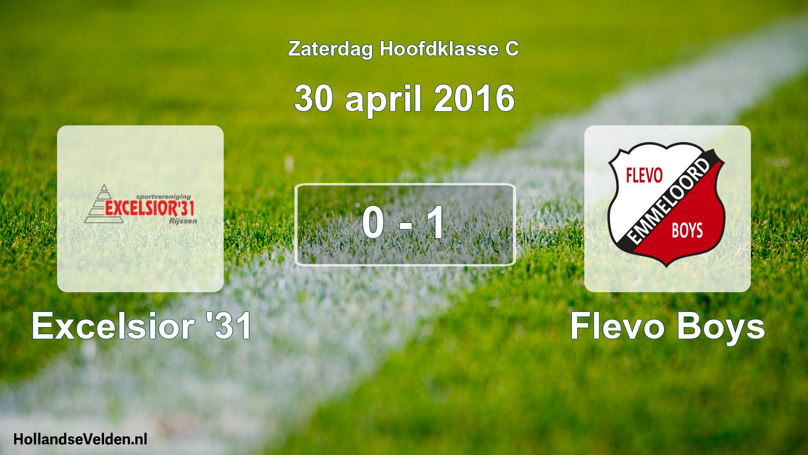 Total number of matches played: Excelsior '31 - Flevo Boys 0 - 1 (30 April 2016)
