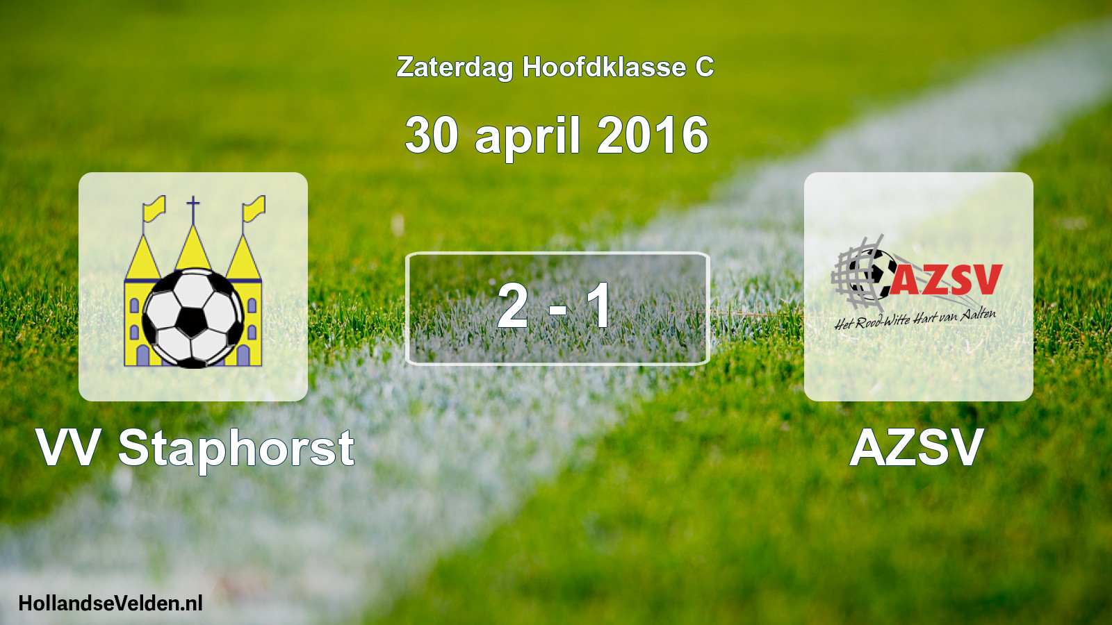 Total number of matches played: VV Staphorst - AZSV 2 - 1 (30 April 2016)
