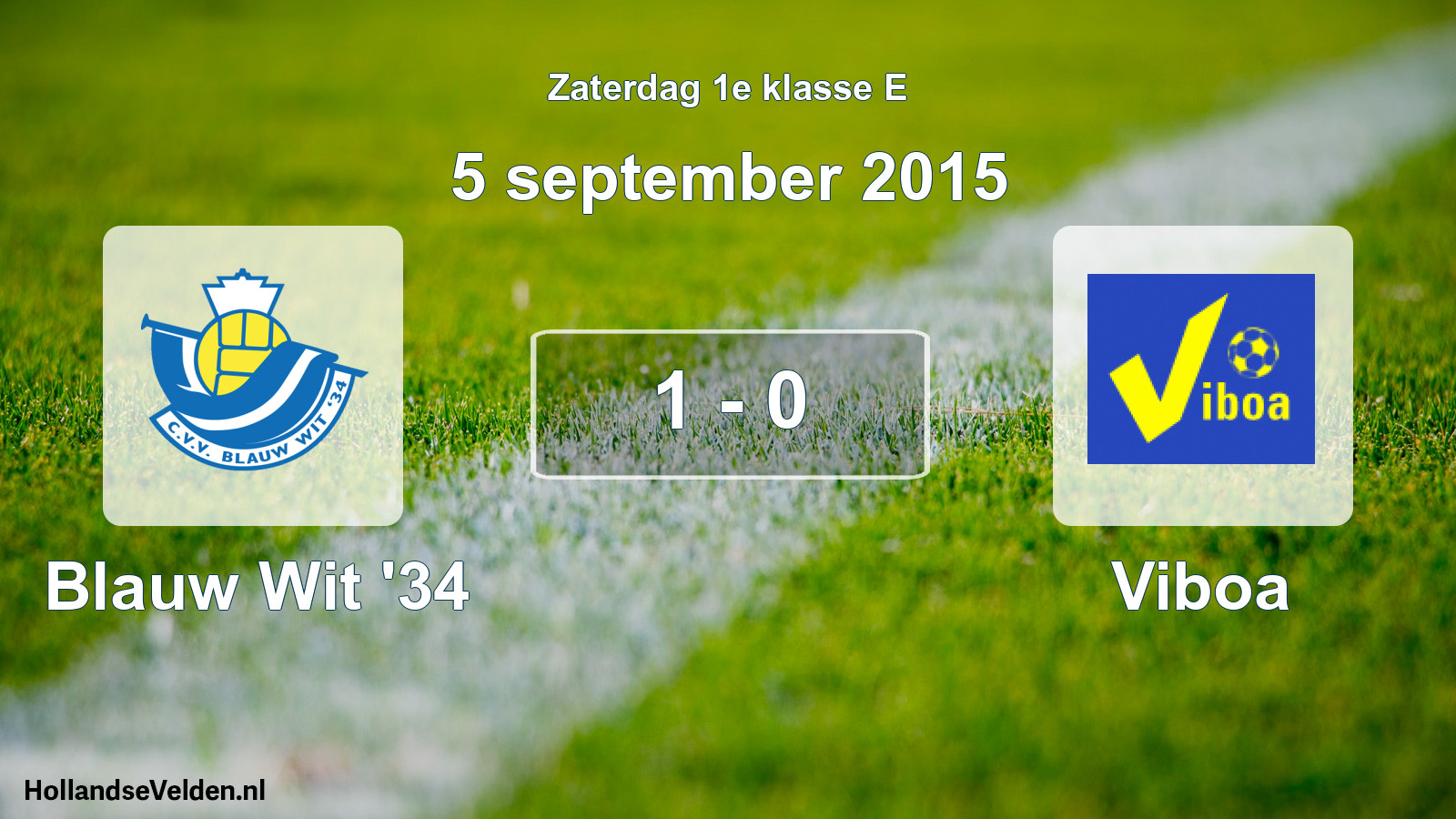 Total number of matches played: Blauw Wit '34 - Viboa 1 - 0 (5 September 2015)