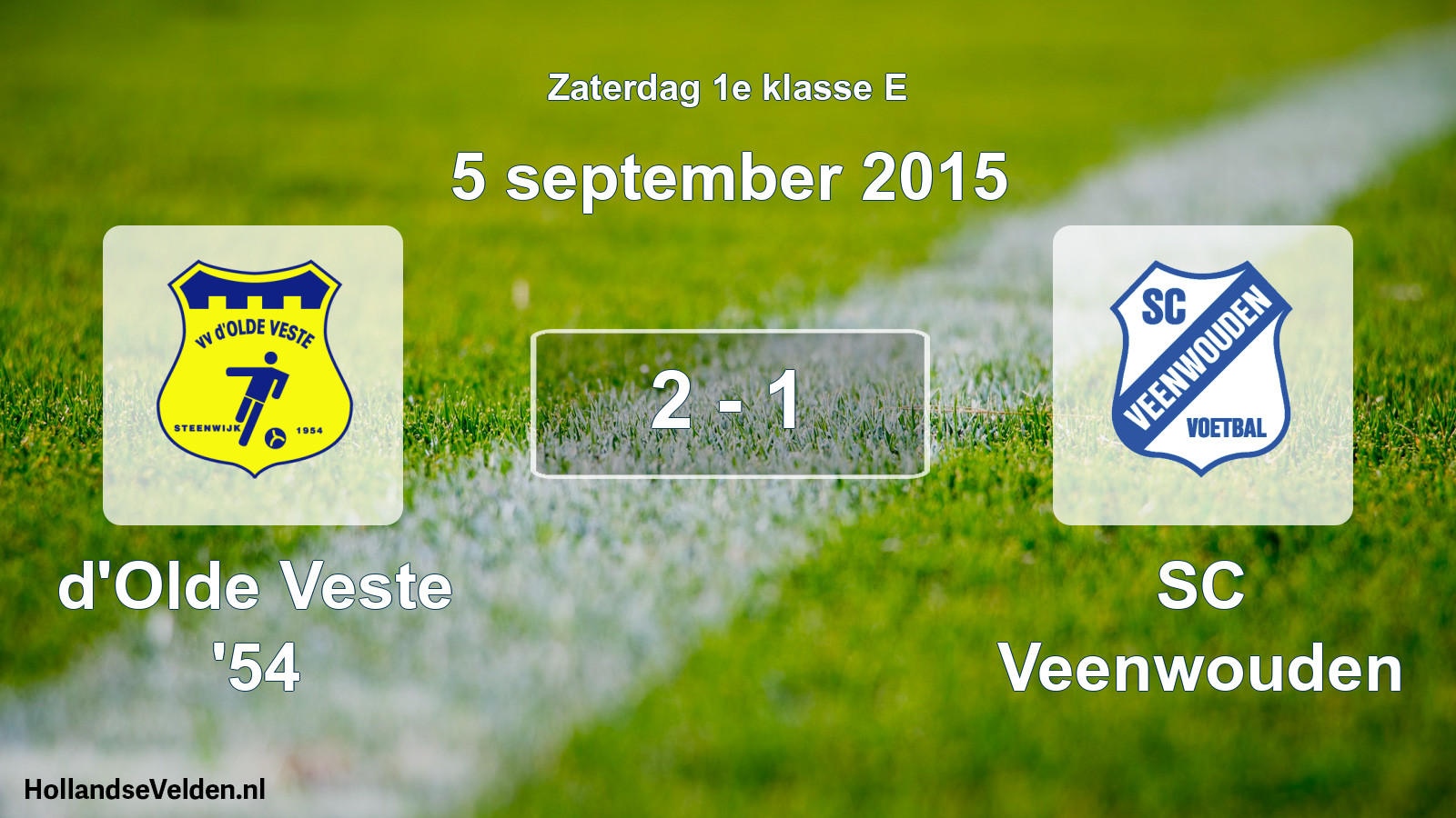 Total number of matches played: d'Olde Veste '54 - SC Veenwouden 2 - 1 (5 September 2015)