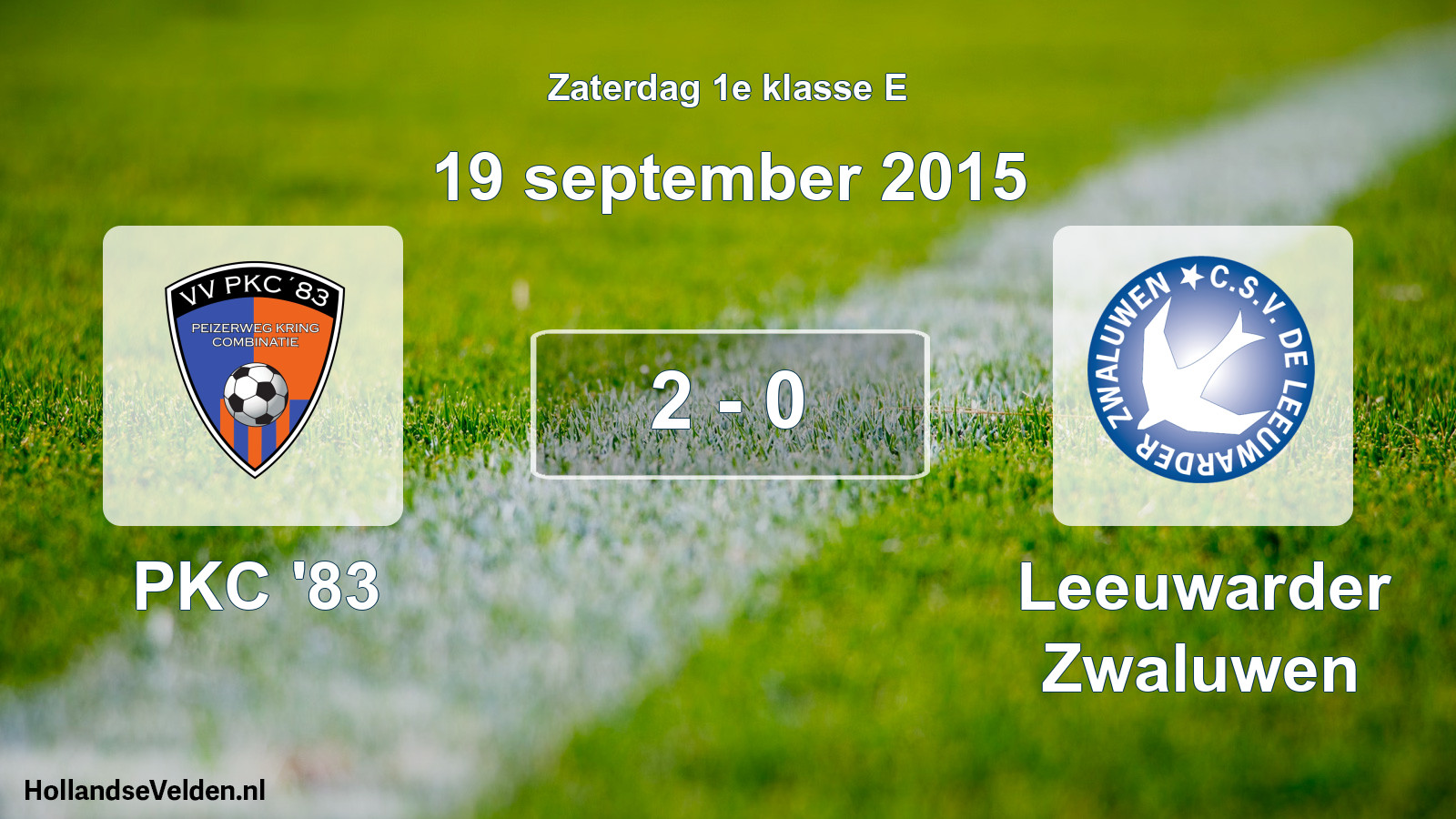 Total number of matches played: PKC '83 - Leeuwarder Zwaluwen 2 - 0 (19 September 2015)