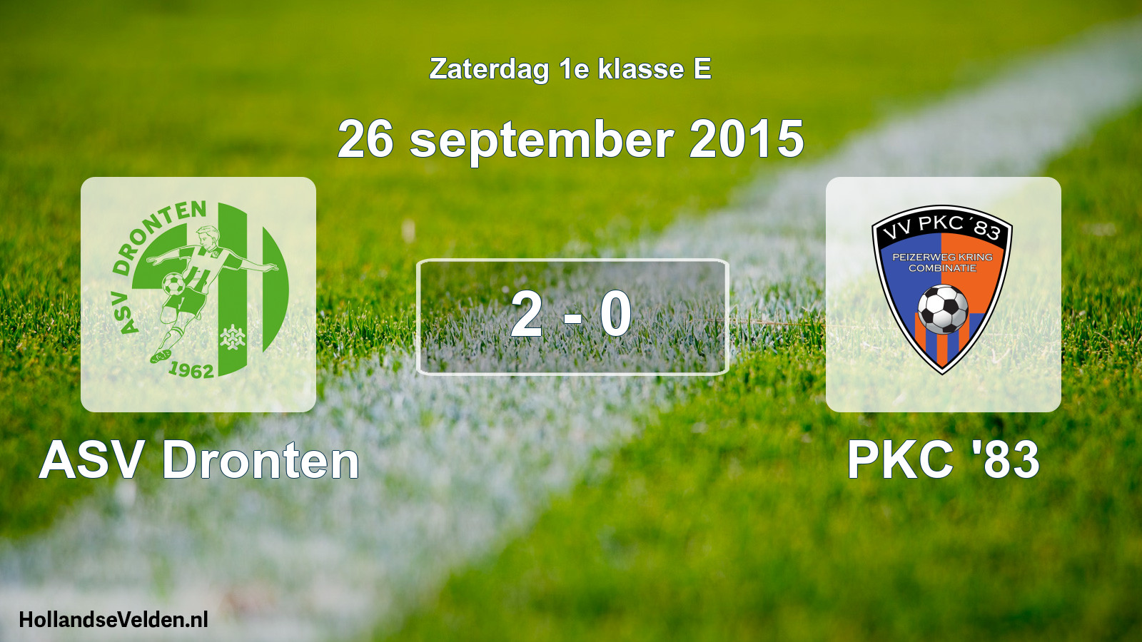 Total number of matches played: ASV Dronten - PKC '83 2 - 0 (26 September 2015)