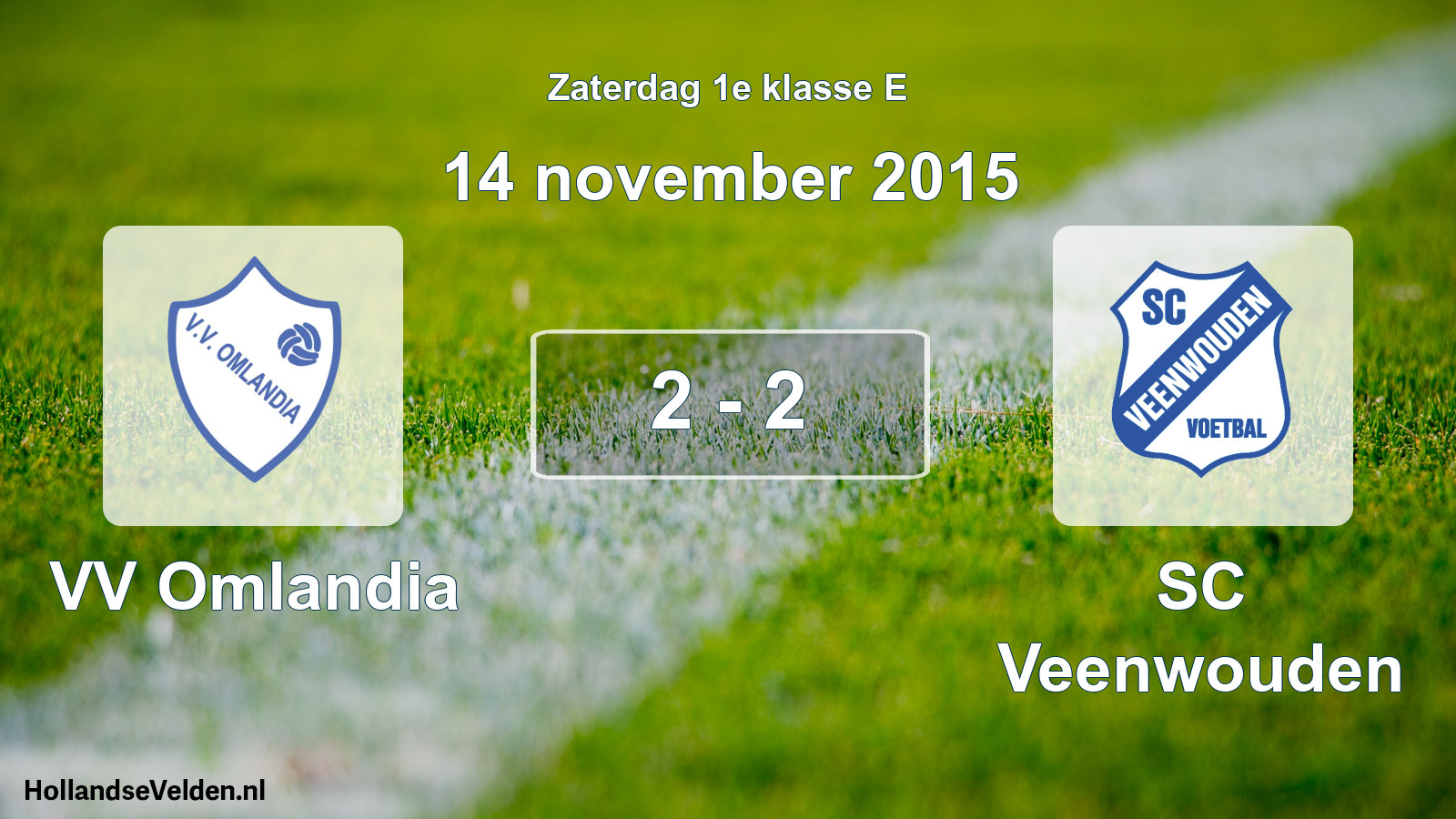 Total number of matches played: VV Omlandia - SC Veenwouden 2 - 2 (14 November 2015)