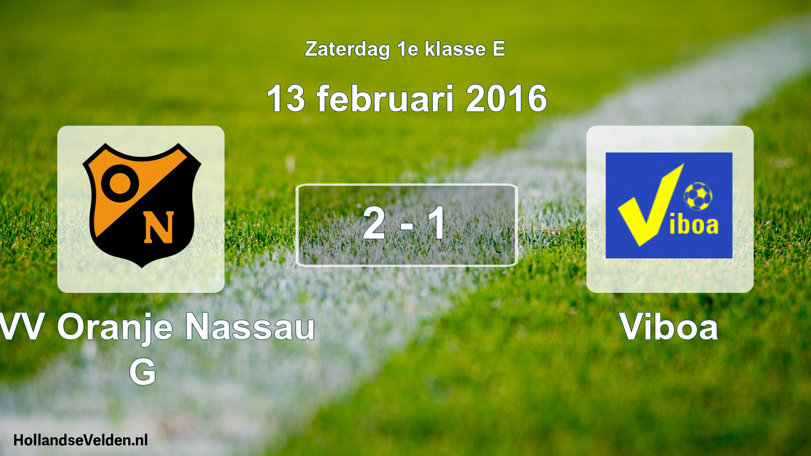 Total number of matches played: CVV Oranje Nassau G - Viboa 2 - 1 (13 February 2016)