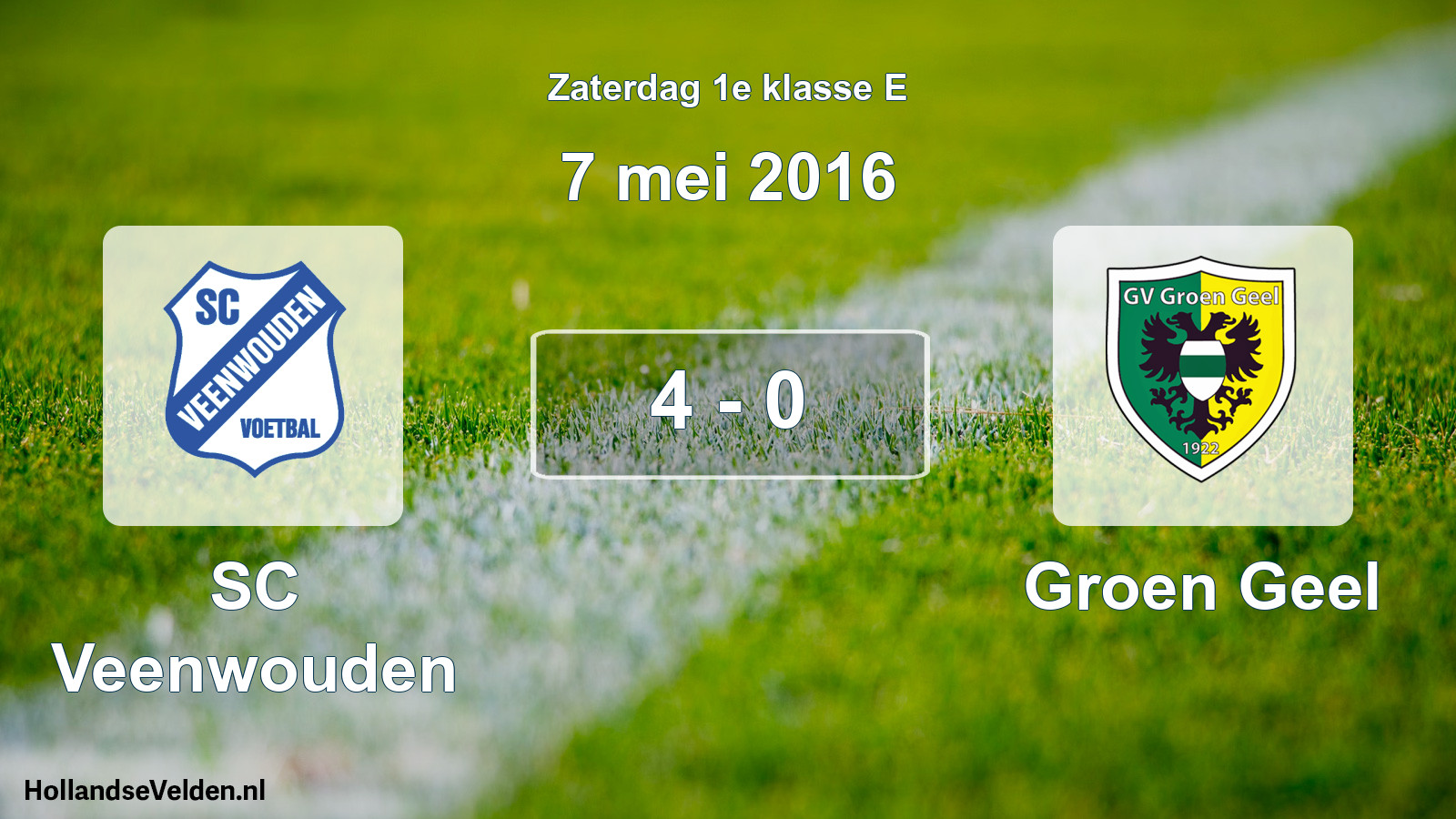 Total number of matches played: SC Veenwouden - Groen Geel 4 - 0 (7 May 2016)