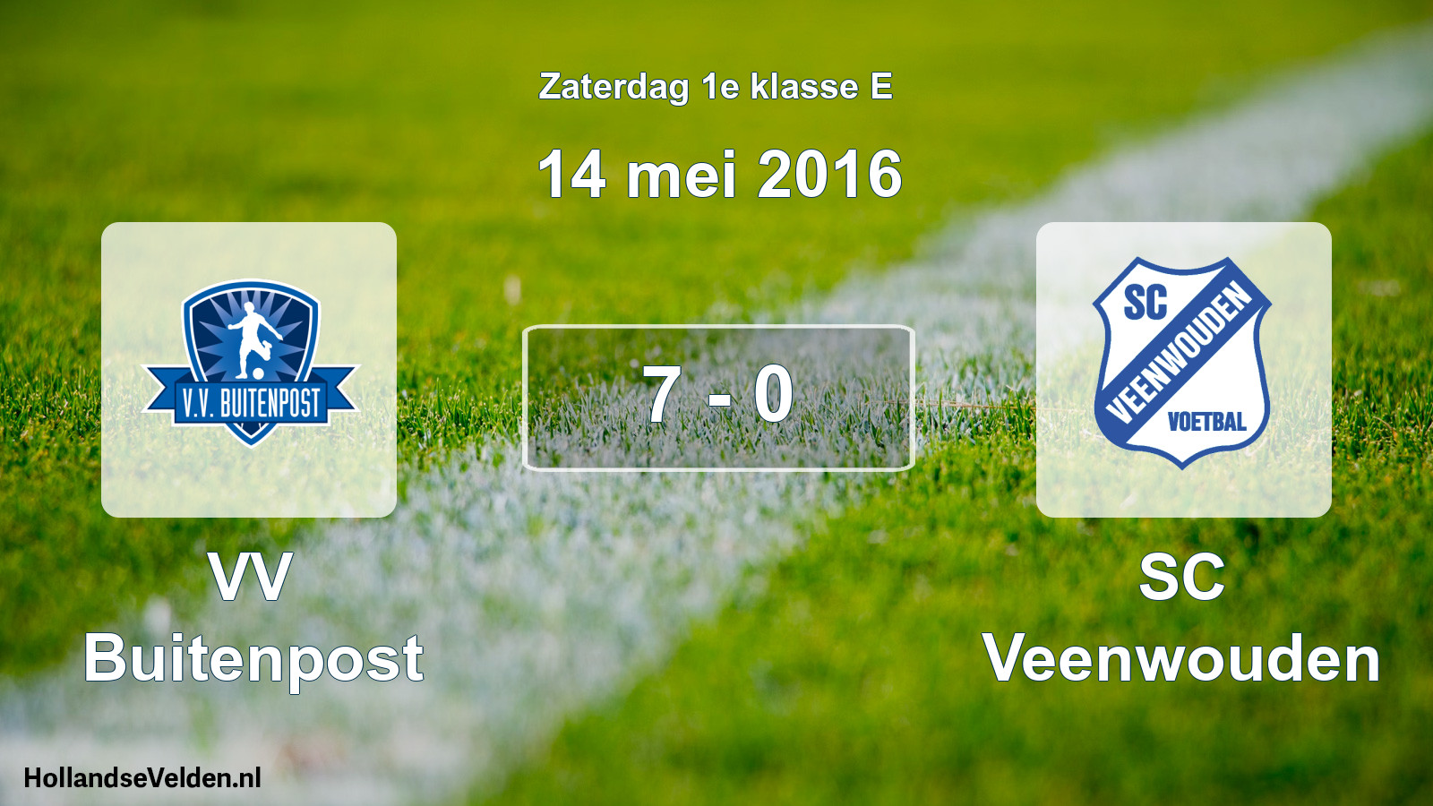 Total number of matches played: VV Buitenpost - SC Veenwouden 7 - 0 (14 May 2016)
