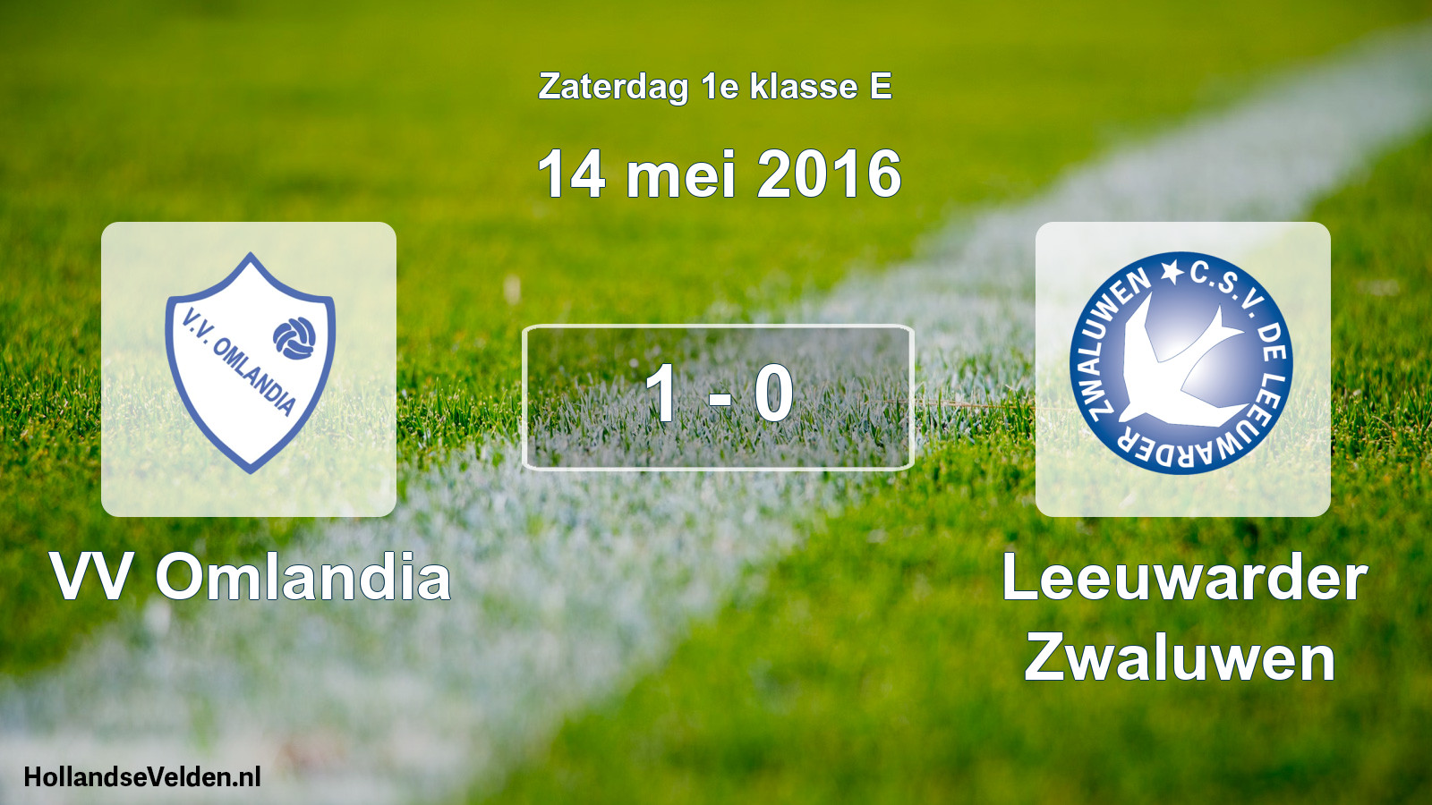 Total number of matches played: VV Omlandia - Leeuwarder Zwaluwen 1 - 0 (14 May 2016)