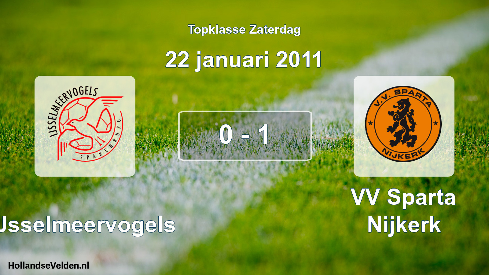 Total number of matches played: IJsselmeervogels - VV Sparta Nijkerk 0 - 1 (22 January 2011)