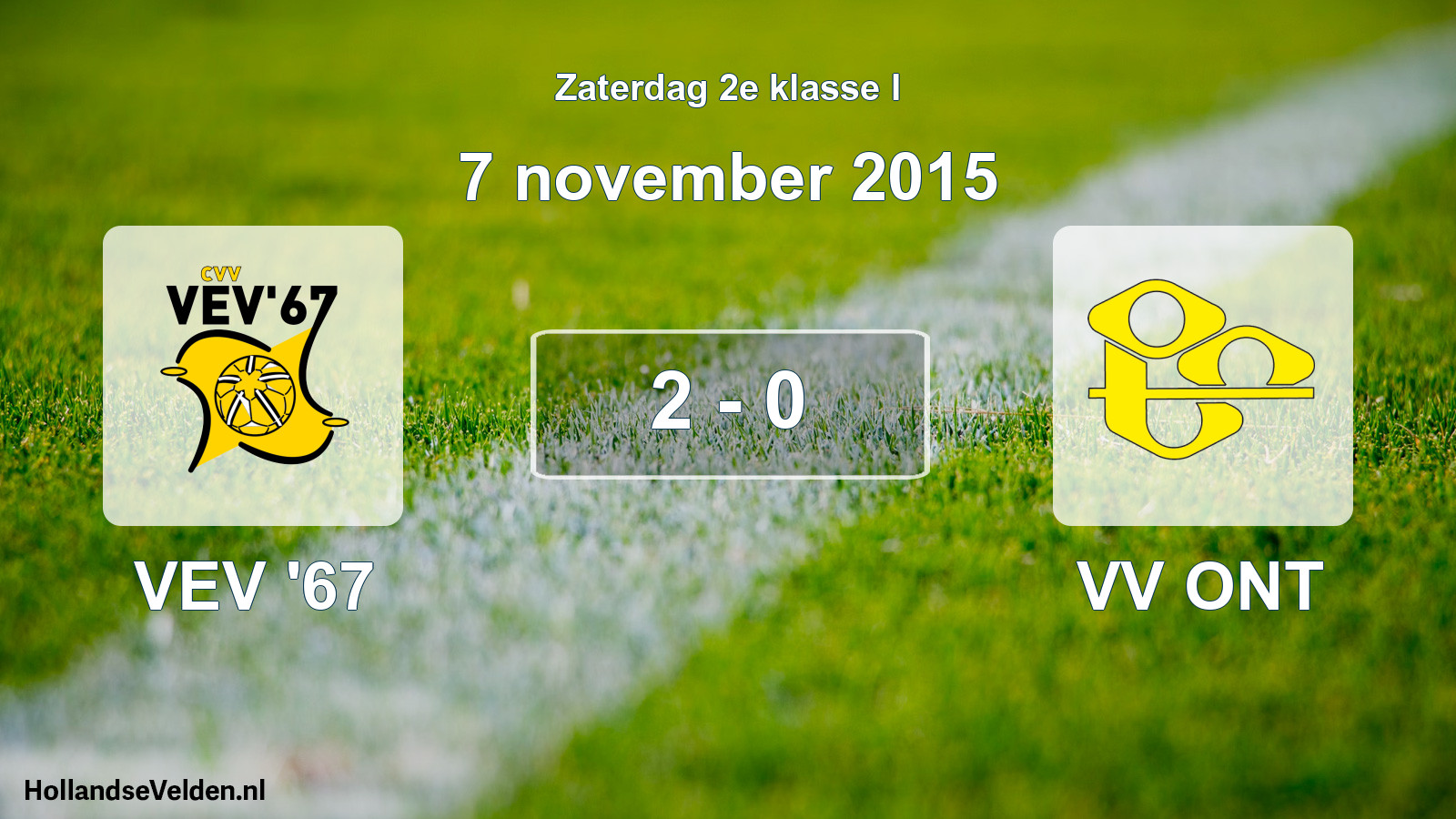 Total number of matches played: VEV '67 - VV ONT 2 - 0 (7 November 2015)