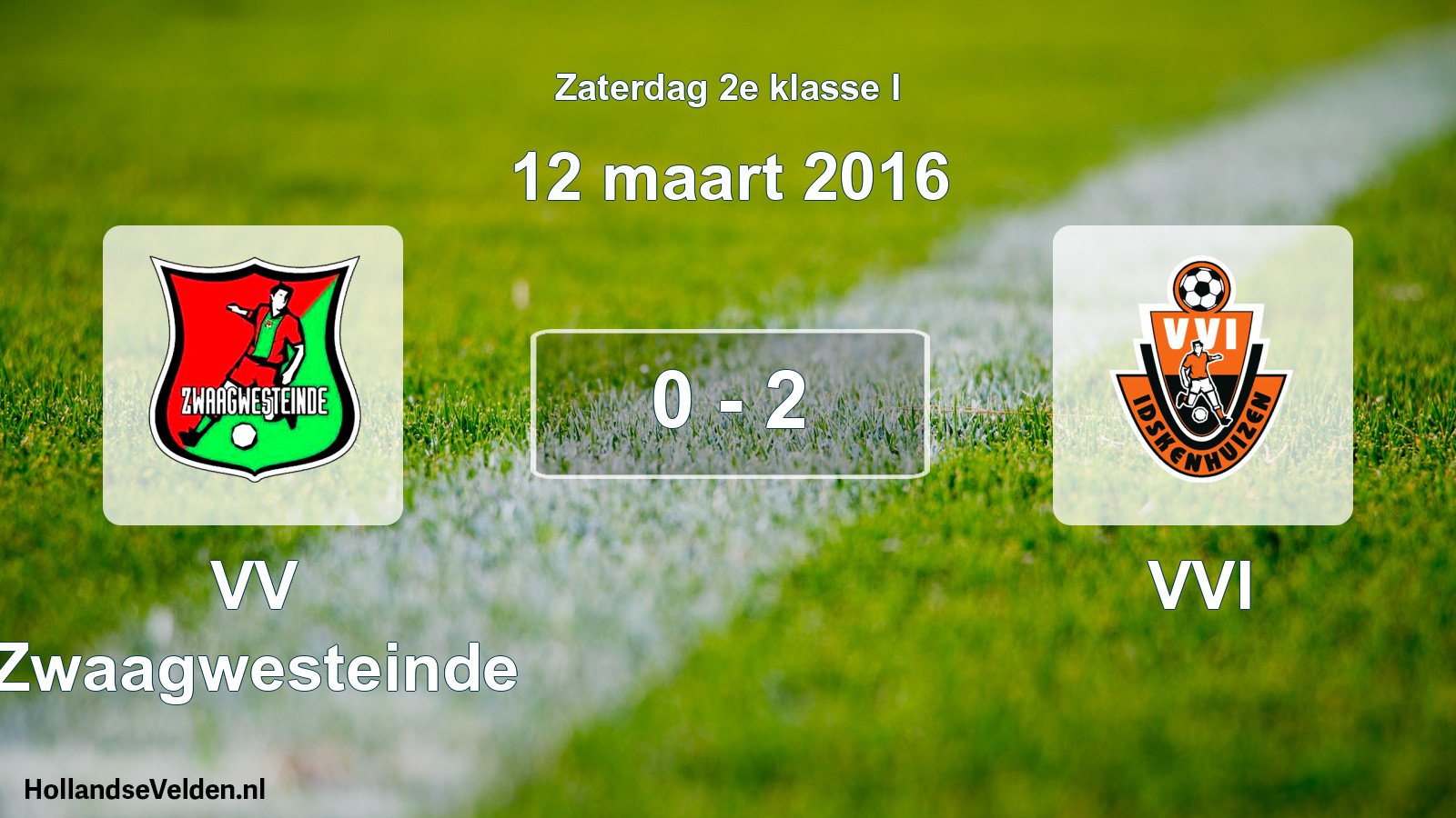 Total number of matches played: VV Zwaagwesteinde - VVI 0 - 2 (12 March 2016)