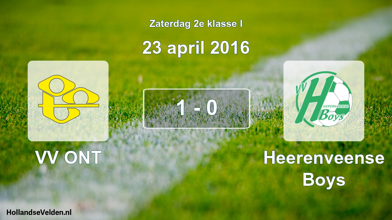 Total number of matches played: VV ONT - Heerenveense Boys 1 - 0 (23 April 2016)