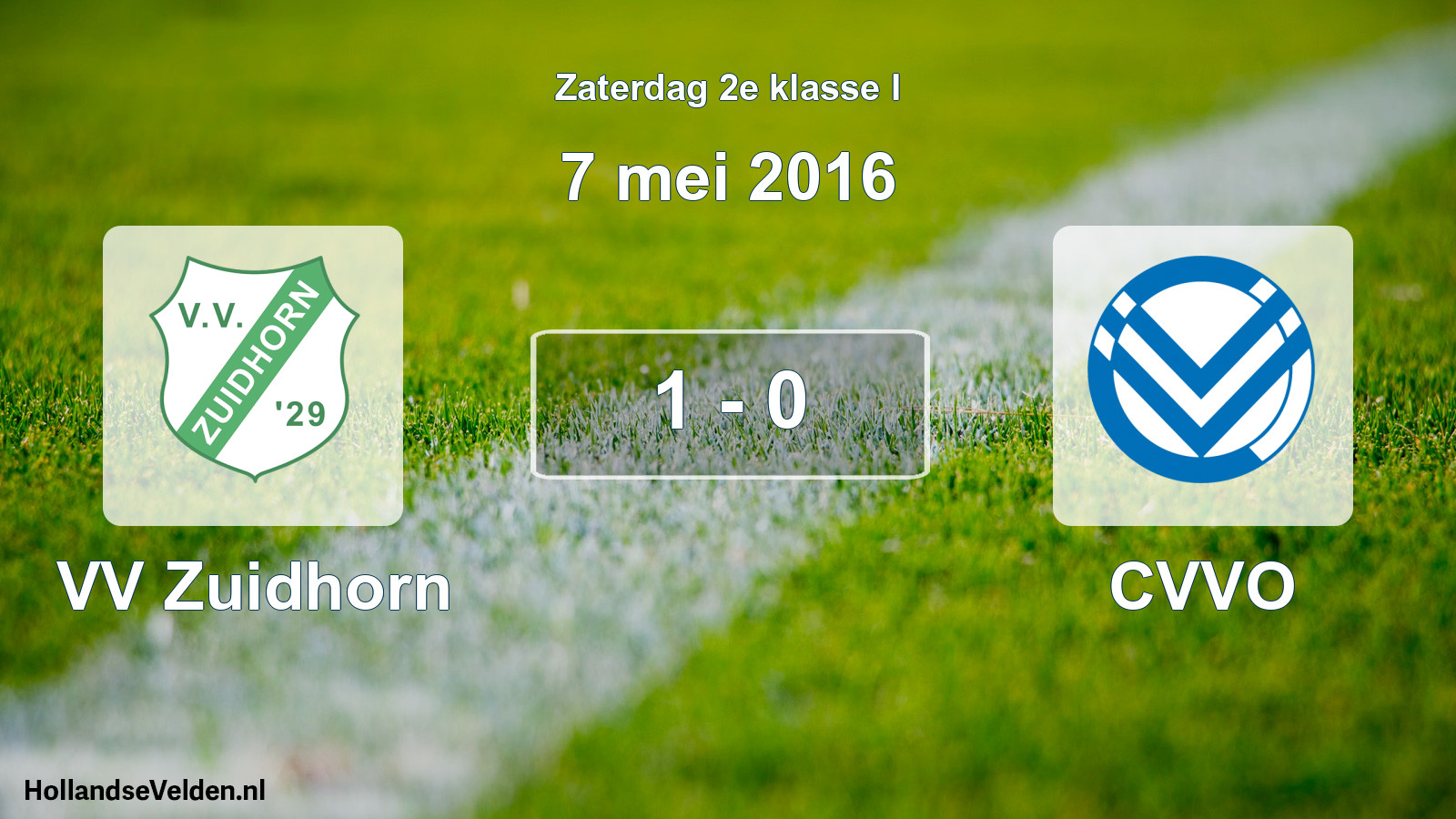 Total number of matches played: VV Zuidhorn - CVVO 1 - 0 (7 May 2016)