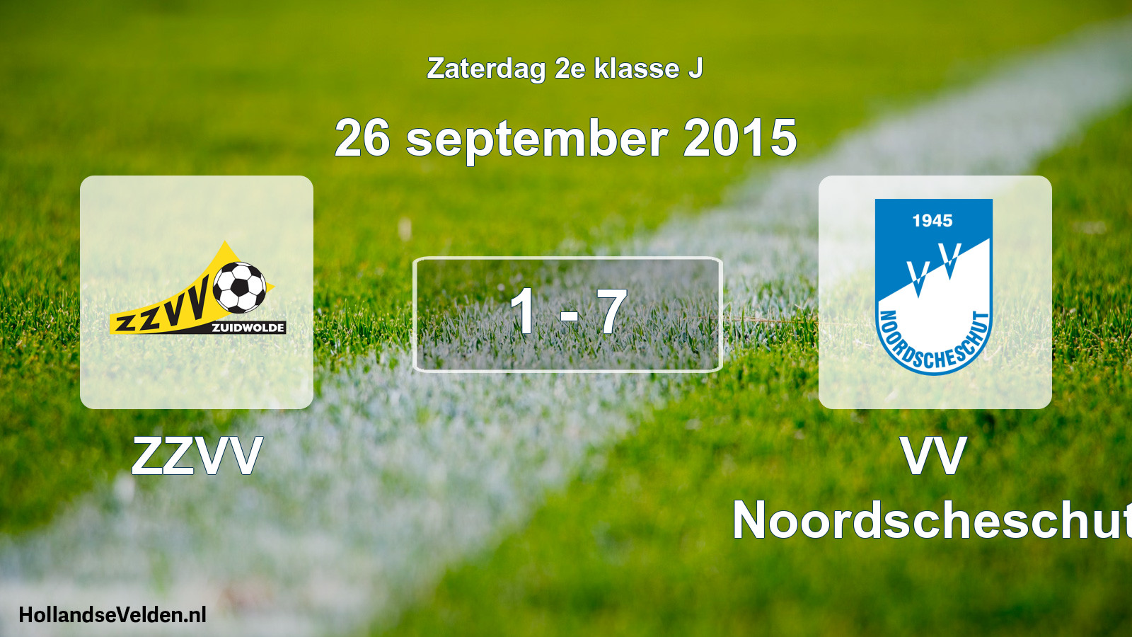 Total number of matches played: ZZVV - VV Noordscheschut 1 - 7 (26 September 2015)