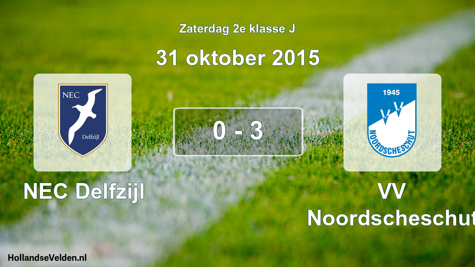 Total number of matches played: NEC Delfzijl - VV Noordscheschut 0 - 3 (31 October 2015)