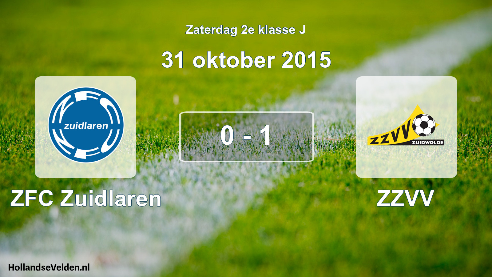 Total number of matches played: ZFC Zuidlaren - ZZVV 0 - 1 (31 October 2015)