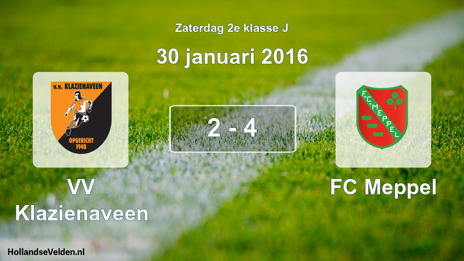Total number of matches played: VV Klazienaveen - FC Meppel 2 - 4 (30 January 2016)
