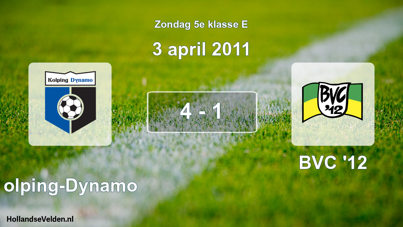 Total number of matches played: Kolping-Dynamo - BVC '12 4 - 1 (3 April 2011)