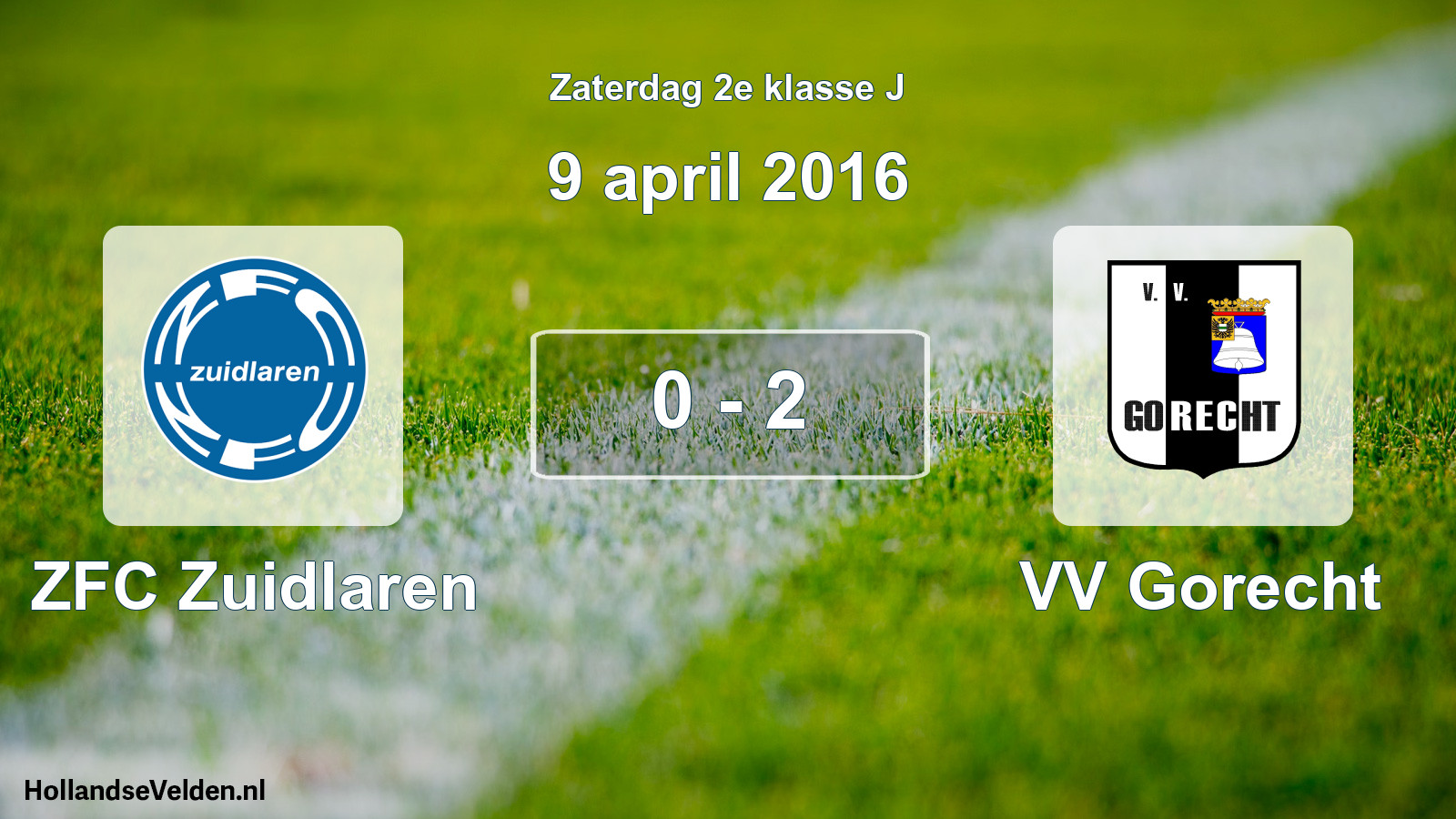 Total number of matches played: ZFC Zuidlaren - VV Gorecht 0 - 2 (9 April 2016)