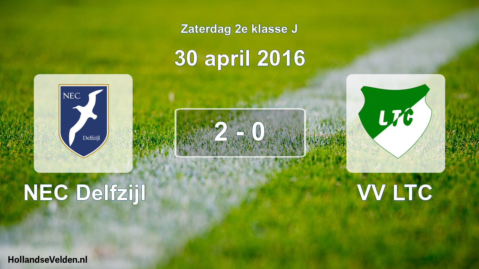 Total number of matches played: NEC Delfzijl - VV LTC 2 - 0 (30 April 2016)