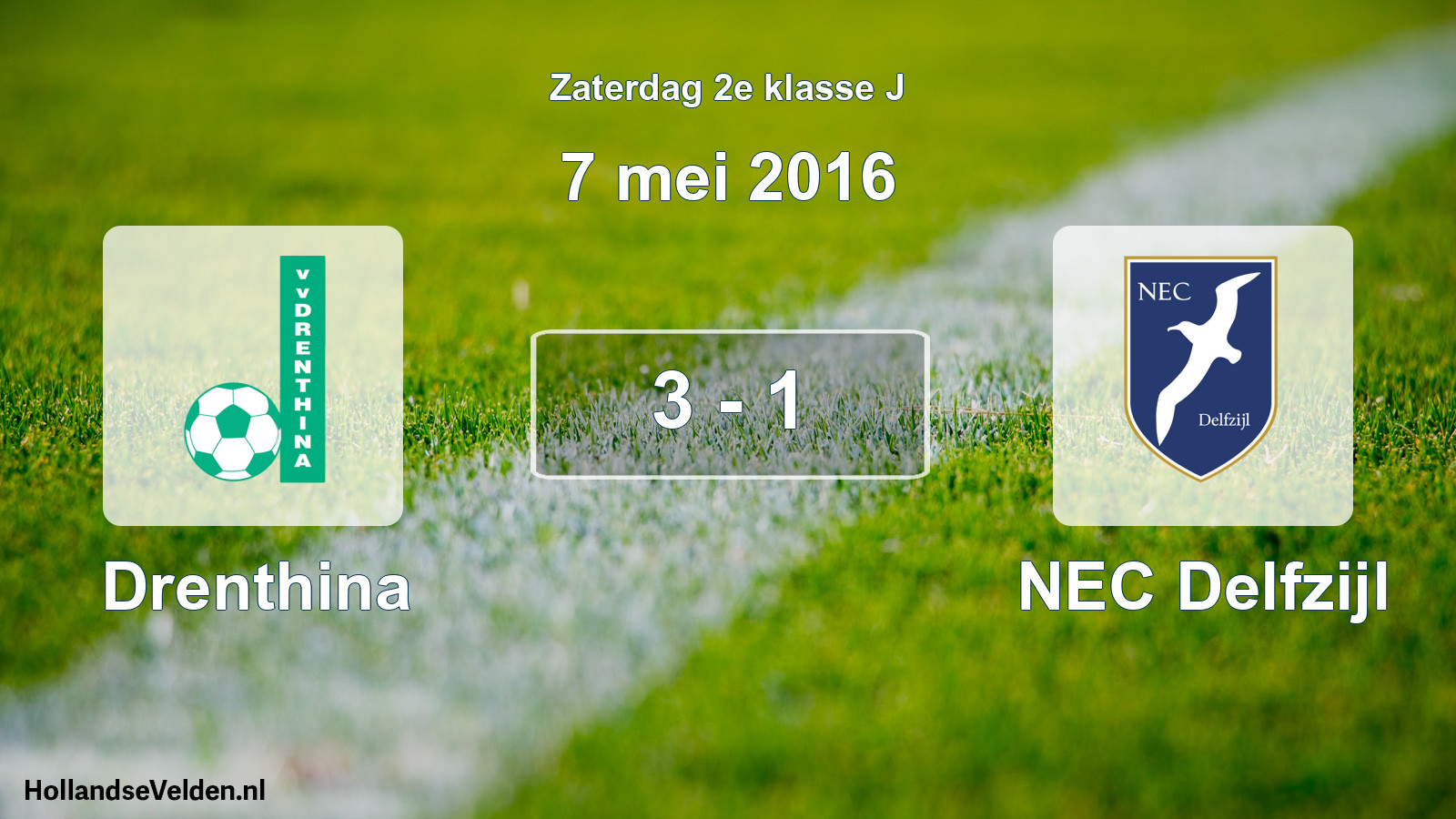 Total number of matches played: Drenthina - NEC Delfzijl 3 - 1 (7 May 2016)