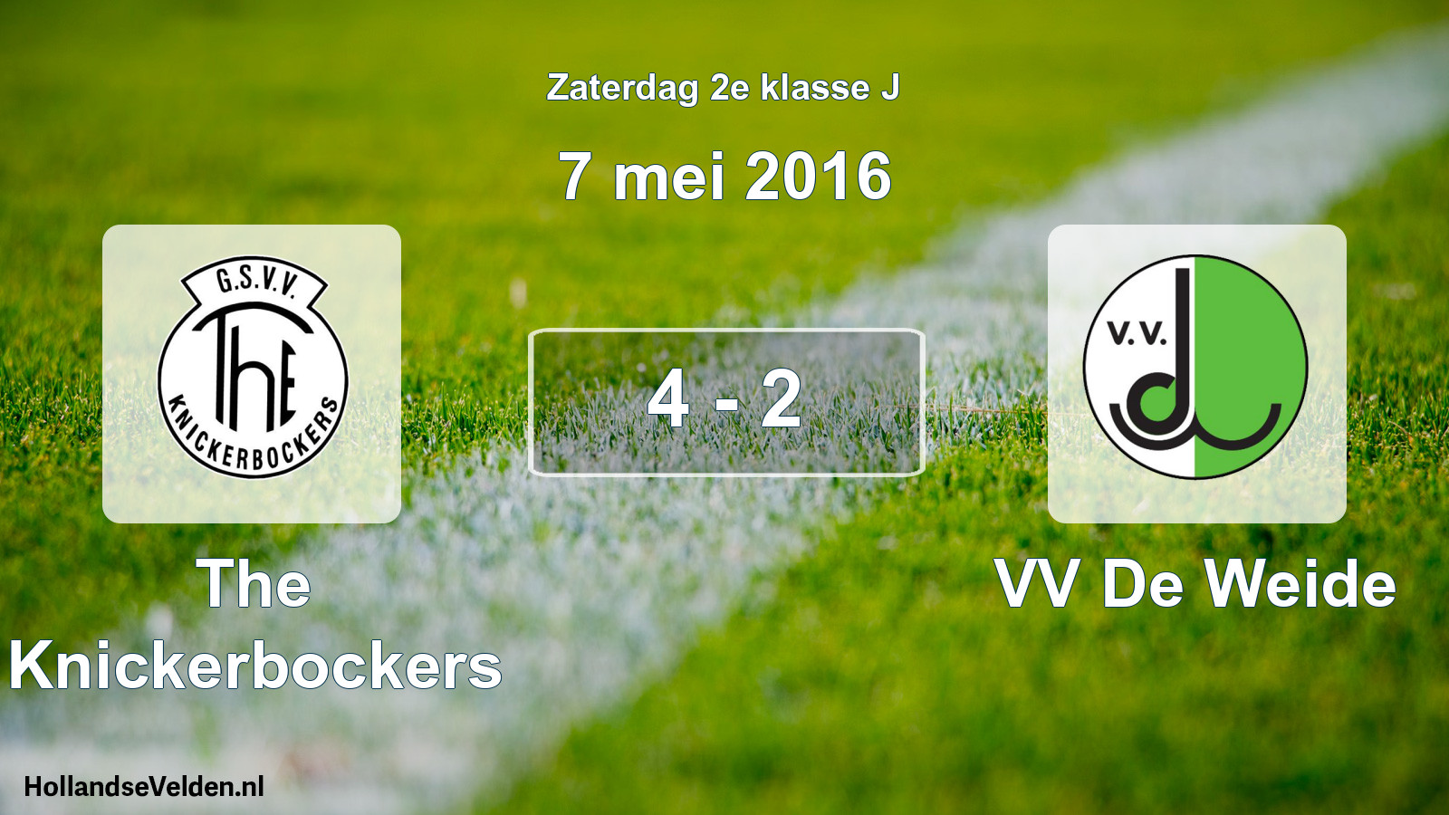 Total number of matches played: The Knickerbockers - VV De Weide 4 - 2 (7 May 2016)