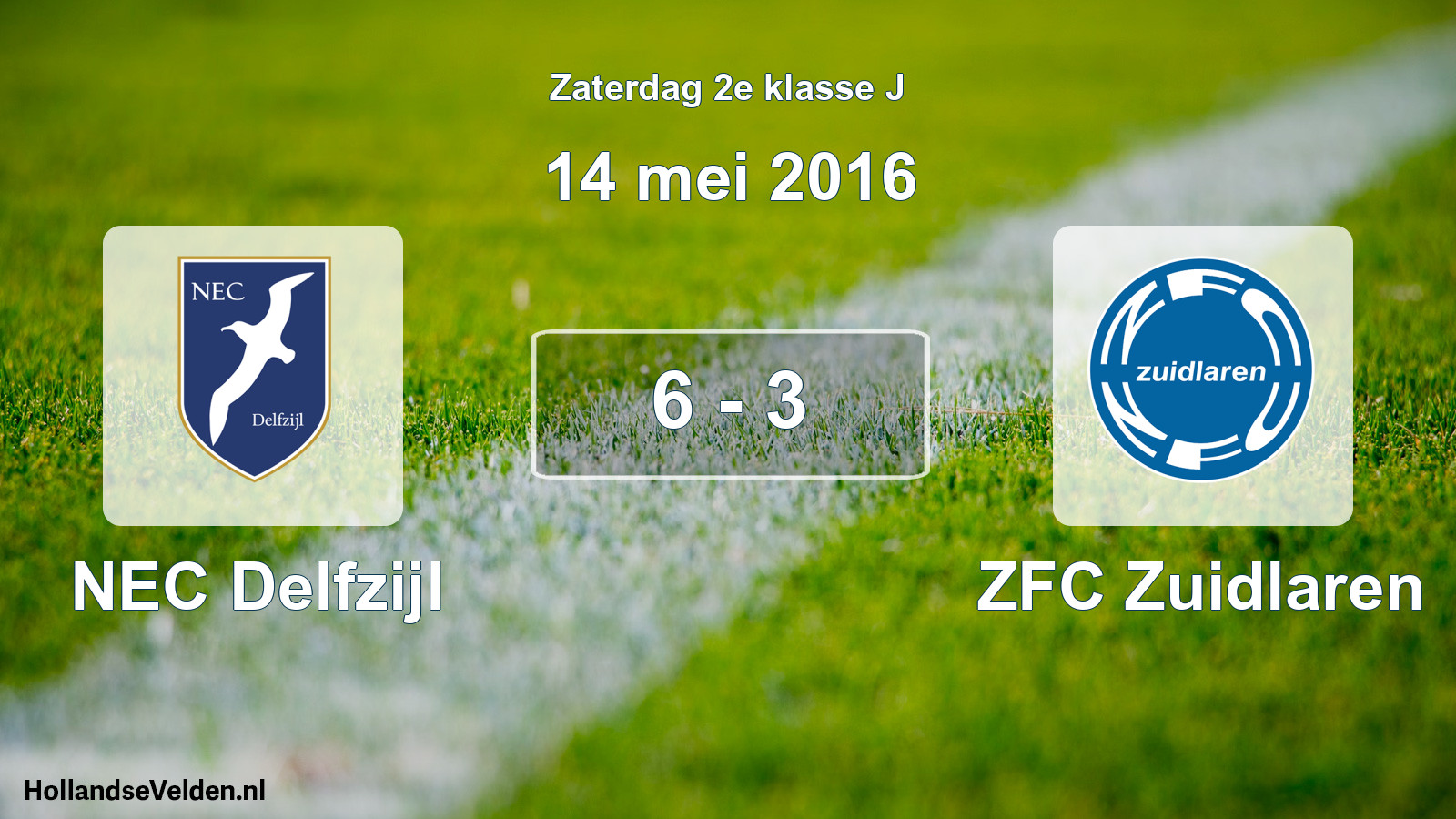 Total number of matches played: NEC Delfzijl - ZFC Zuidlaren 6 - 3 (14 May 2016)