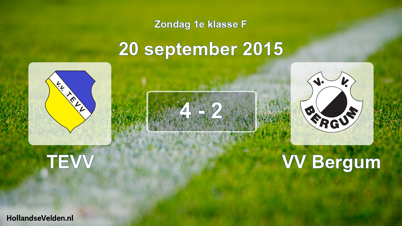Total number of matches played: TEVV - VV Bergum 4 - 2 (20 September 2015)