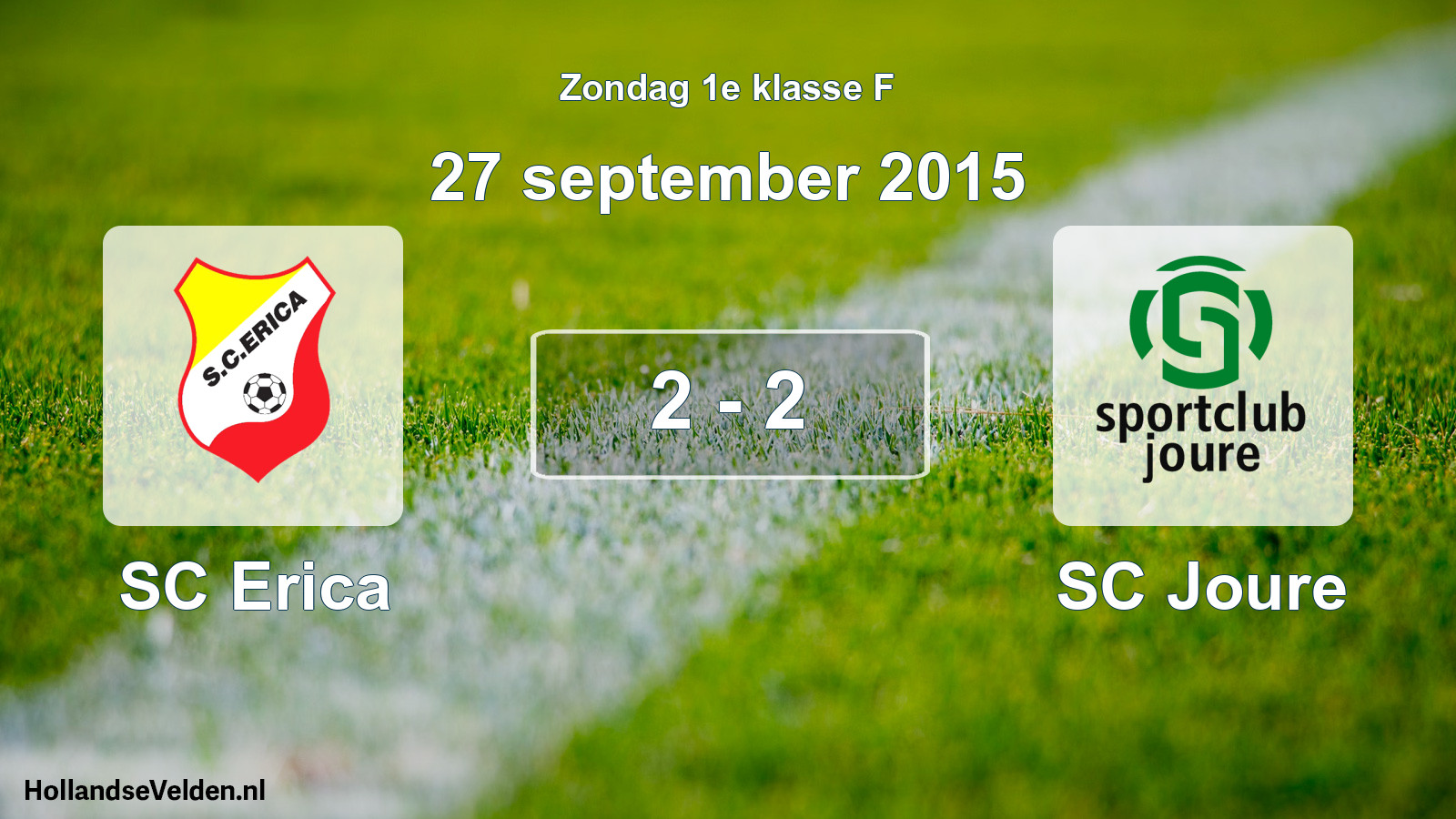 Total number of matches played: SC Erica - SC Joure 2 - 2 (27 September 2015)