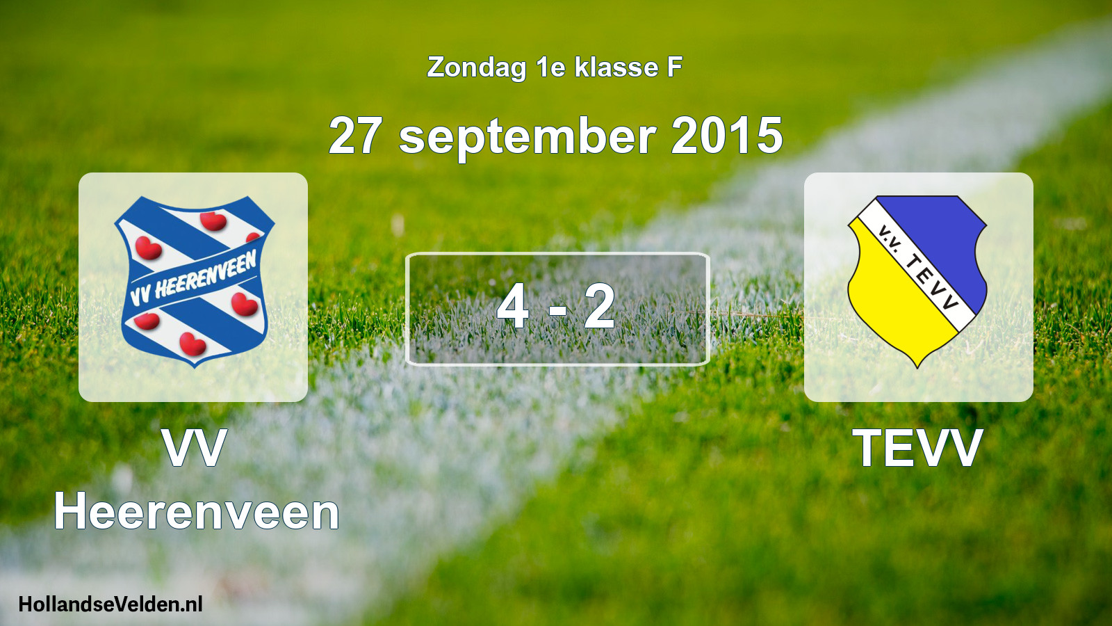 Total number of matches played: VV Heerenveen - TEVV 4 - 2 (27 September 2015)