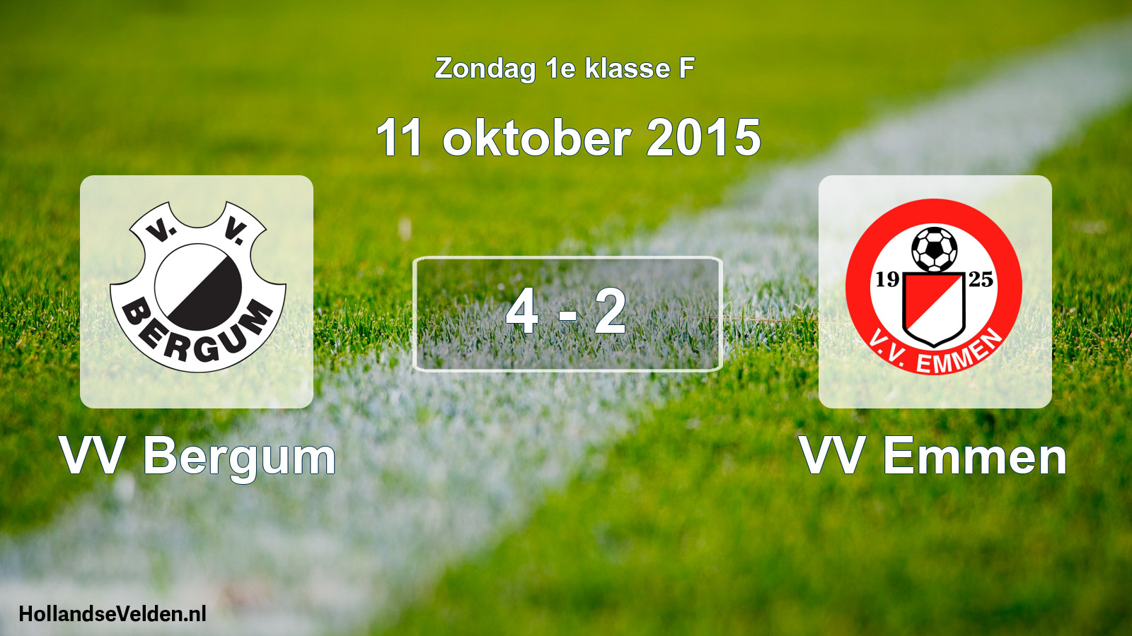 Total number of matches played: VV Bergum - VV Emmen 4 - 2 (11 October 2015)