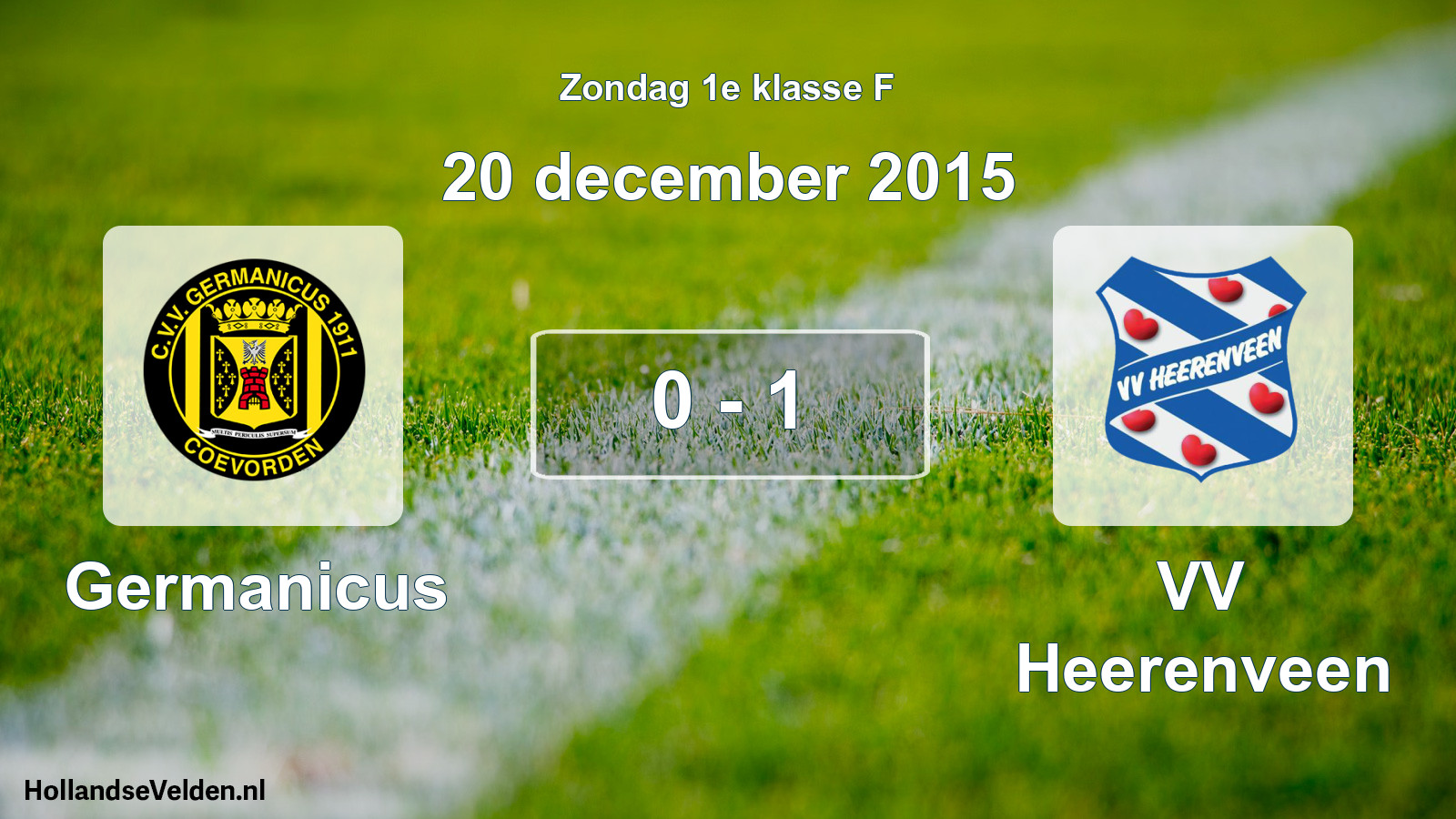 Total number of matches played: Germanicus - VV Heerenveen 0 - 1 (20 December 2015)
