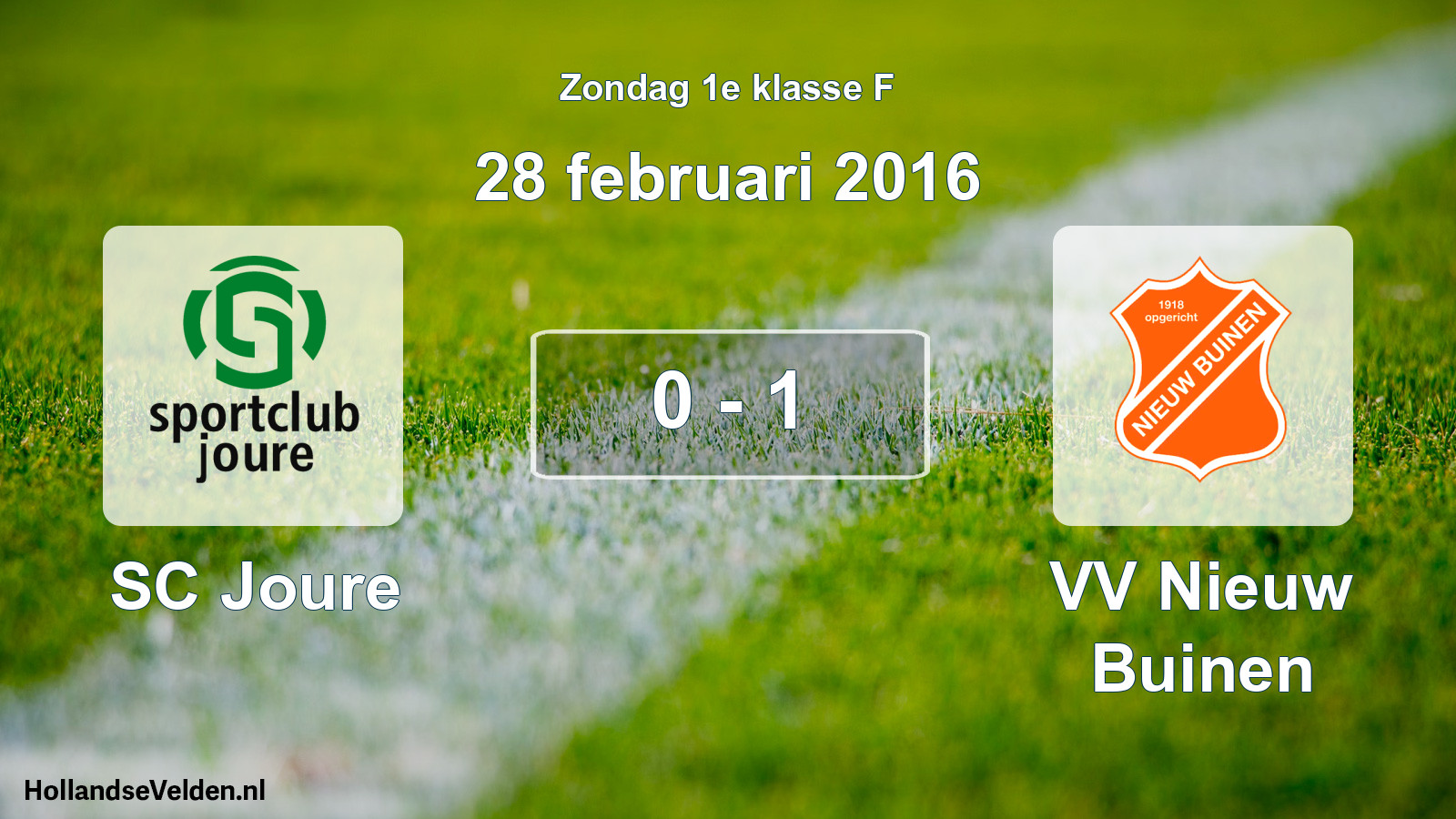 Total number of matches played: SC Joure - VV Nieuw Buinen 0 - 1 (28 February 2016)