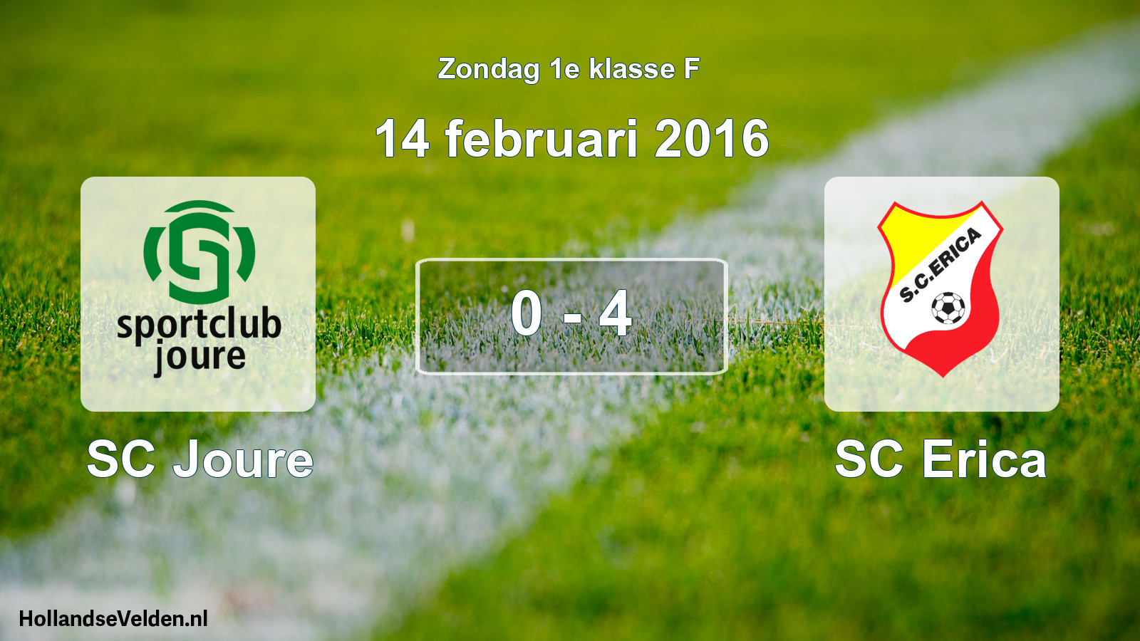 Total number of matches played: SC Joure - SC Erica 0 - 4 (14 February 2016)