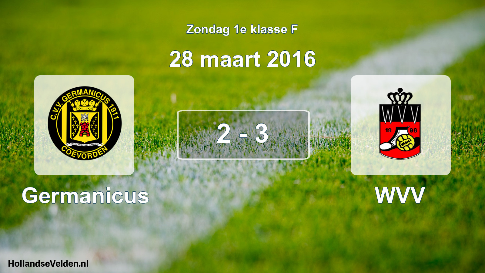 Total number of matches played: Germanicus - WVV 2 - 3 (28 March 2016)