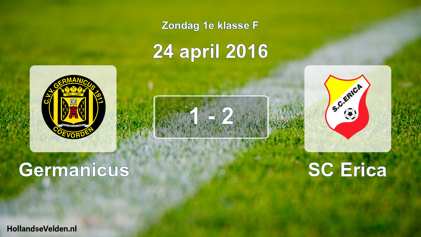 Total number of matches played: Germanicus - SC Erica 1 - 2 (24 April 2016)