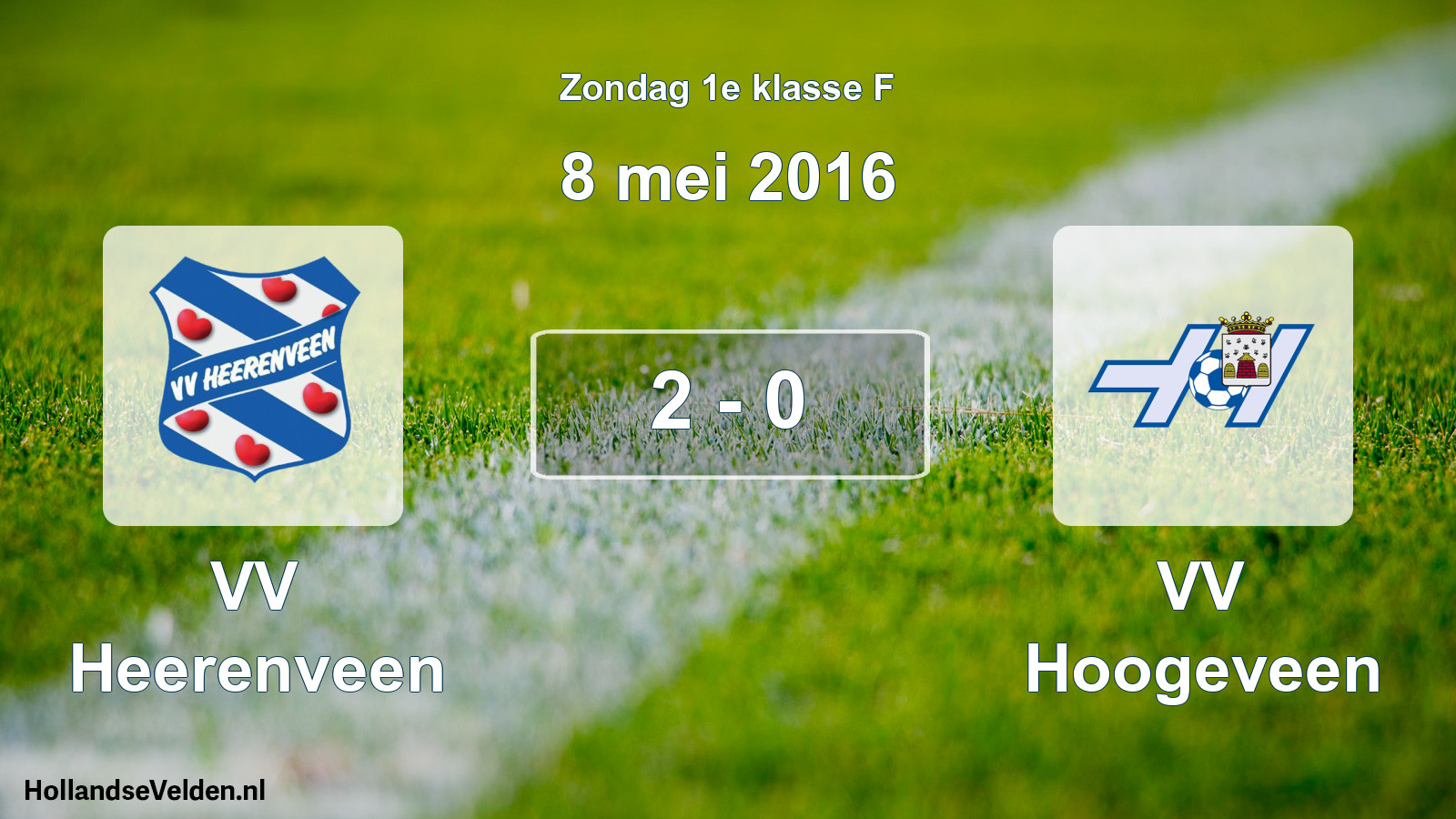Total number of matches played: VV Heerenveen - VV Hoogeveen 2 - 0 (8 May 2016)