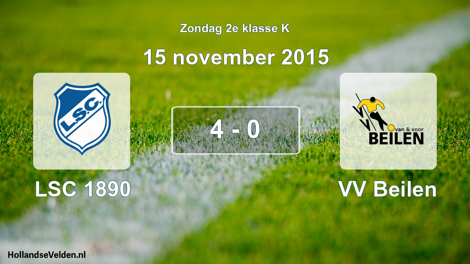 Total number of matches played: LSC 1890 - VV Beilen 4 - 0 (15 November 2015)