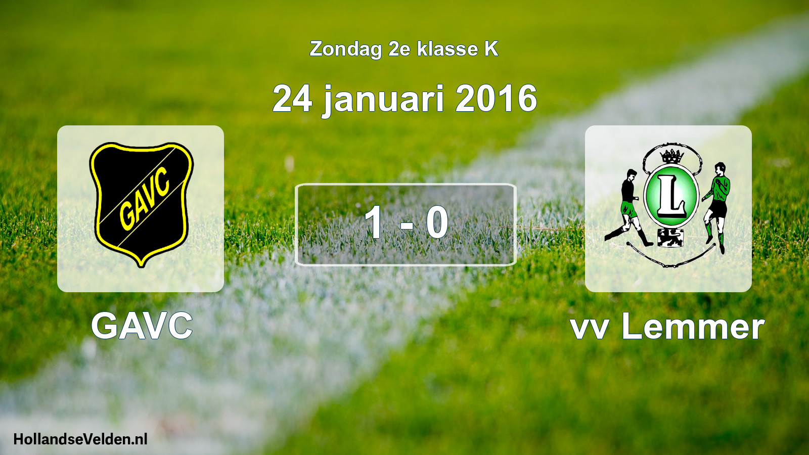 Total number of matches played: GAVC - vv Lemmer 1 - 0 (24 January 2016)
