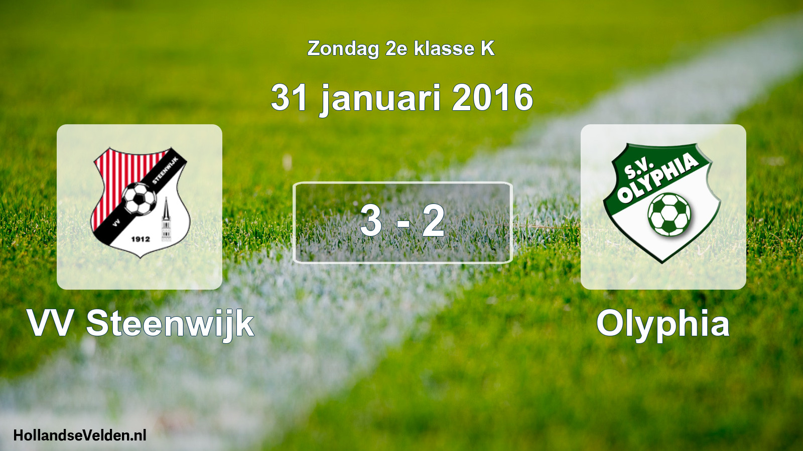 Total number of matches played: VV Steenwijk - Olyphia 3 - 2 (31 January 2016)